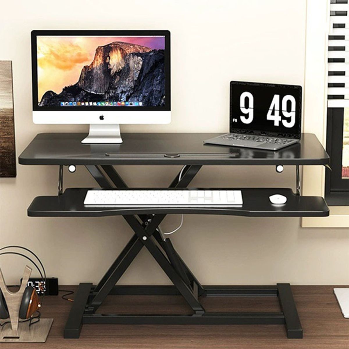 코끼리리빙(KOKIRILIVING) 높이조절 모션데스크 키높이 높낮이 스탠딩책상 거치형 중 80x40x50(cm)