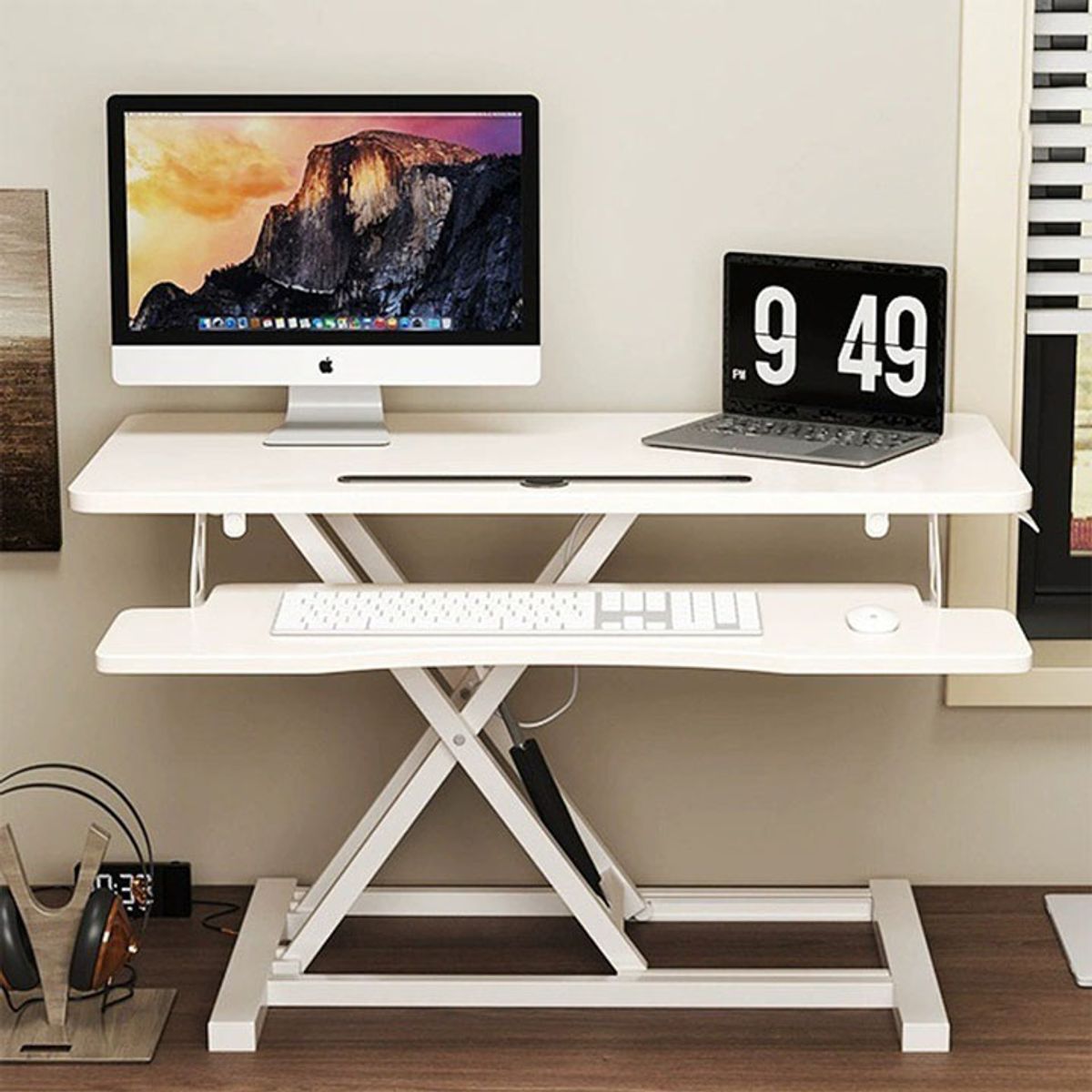 코끼리리빙(KOKIRILIVING) 높이조절 모션데스크 키높이 높낮이 스탠딩책상 거치형 중 80x40x50(cm)