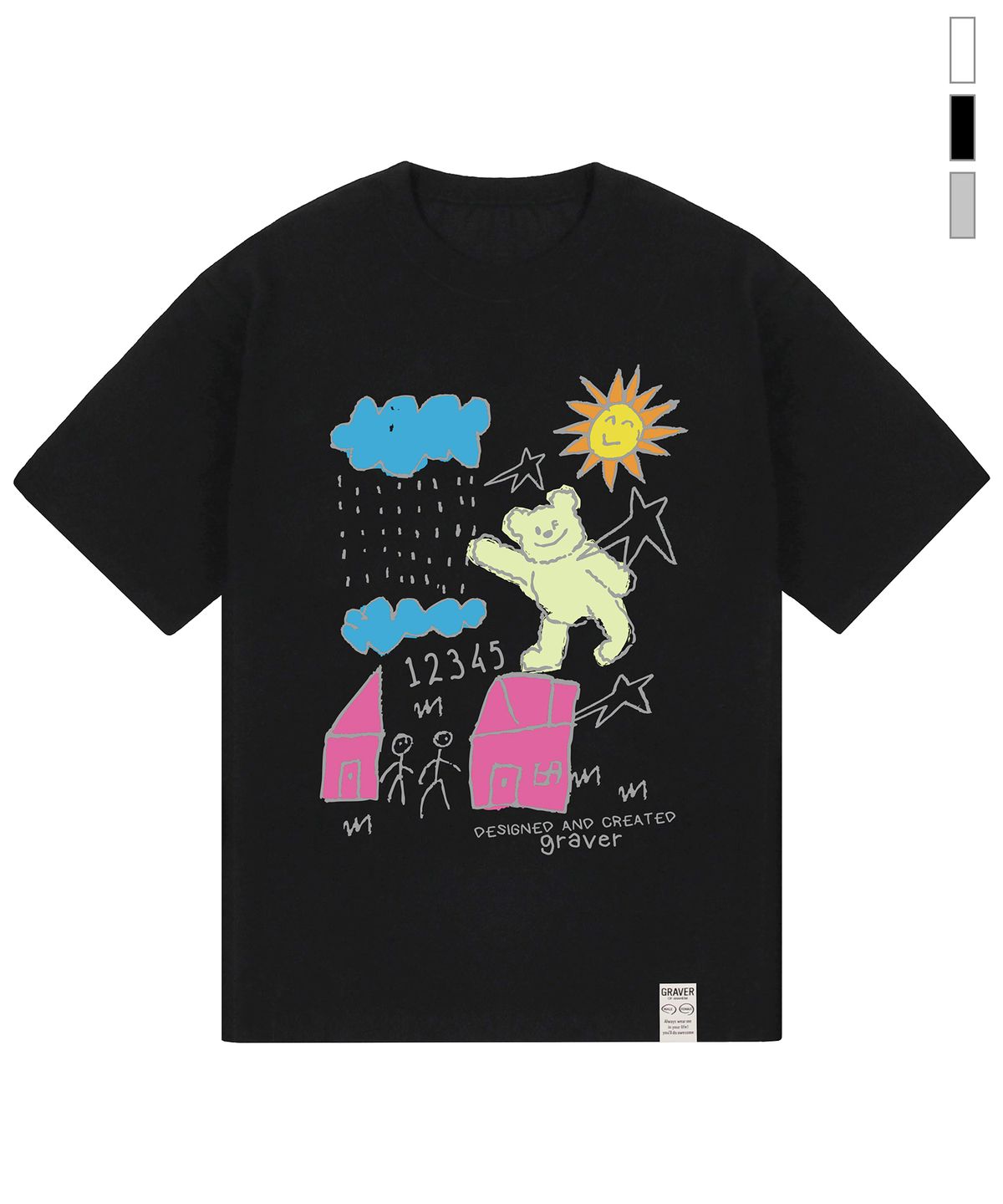 그레이버(GRAVER) [UNISEX]뉴 드로잉 반팔티_3color