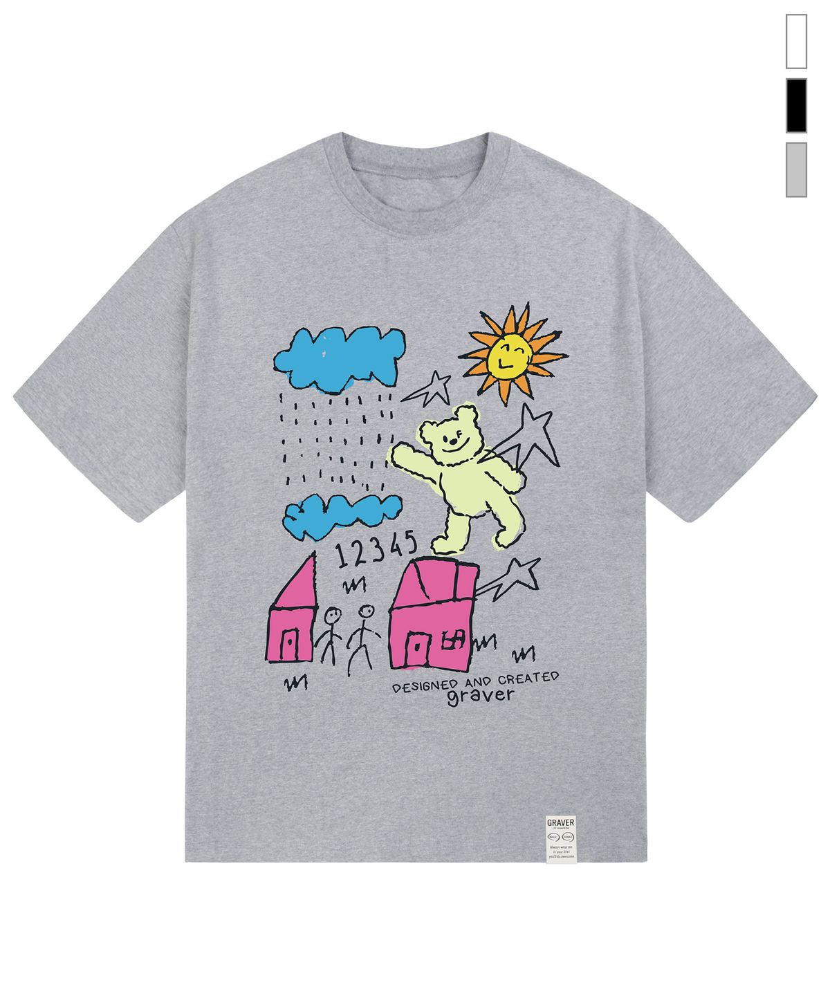 그레이버(GRAVER) [UNISEX]뉴 드로잉 반팔티_3color