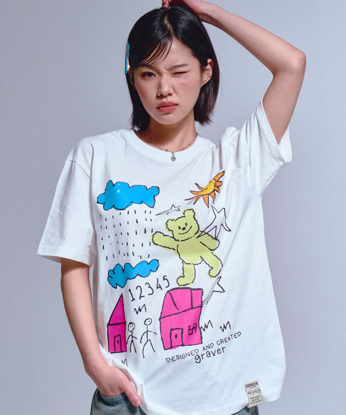 그레이버(GRAVER) [UNISEX]뉴 드로잉 반팔티_3color