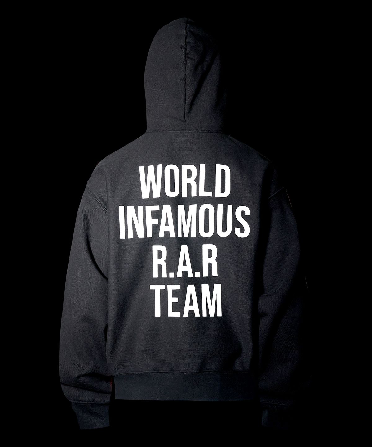 랄(RAR) WIRT 헤비웨이트 백로고 후드_블랙