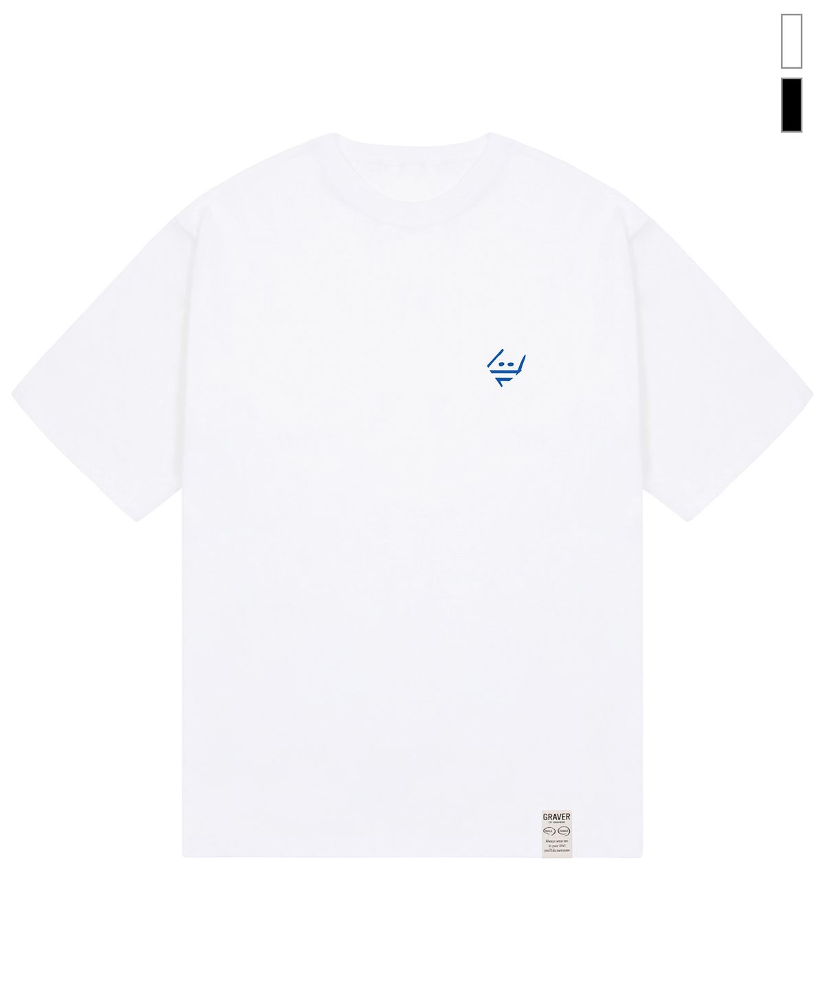 그레이버(GRAVER) [UNISEX]싸인 블루 레터링 백로고 반팔티_3color