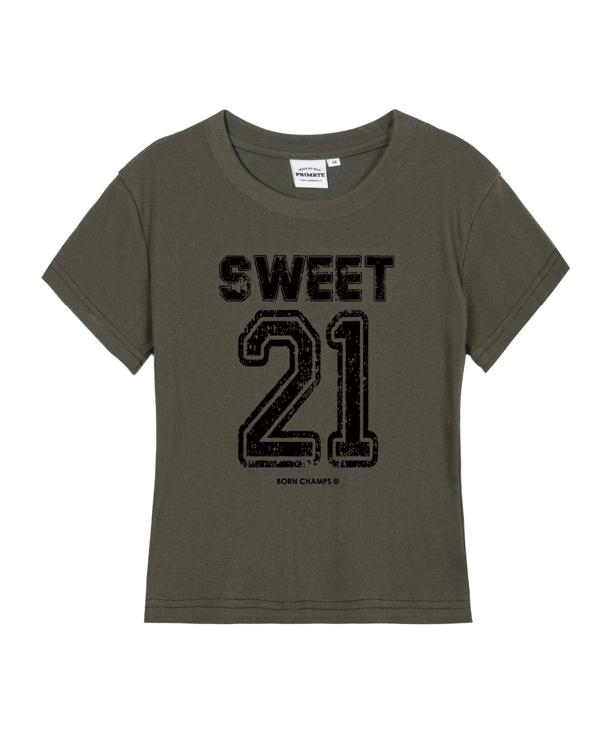 본챔스(BORN CHAMPS) [5 COLORS] 21 FEVER 여성 슬림핏 반팔티셔츠 B25ST80