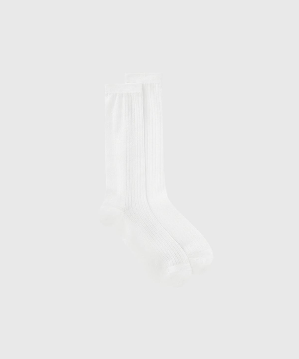 룩캐스트(LOOKAST) 리브드 시어 삭스_화이트 / RIBBED SHEER SOCKS_WHITE