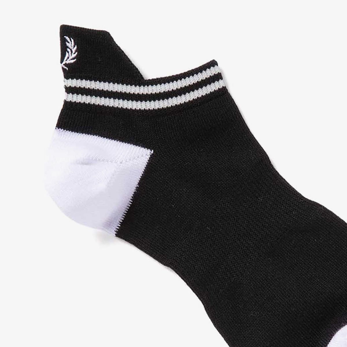 프레드페리(FRED PERRY) JP 팁 립 앵클 삭스 - 블랙/화이트 CFPU2519999-350