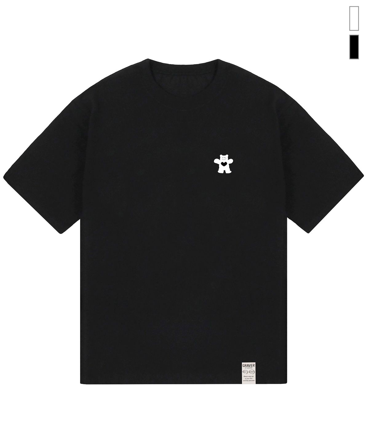 그레이버(GRAVER) [UNISEX]BEAR HEART 반팔티_2color