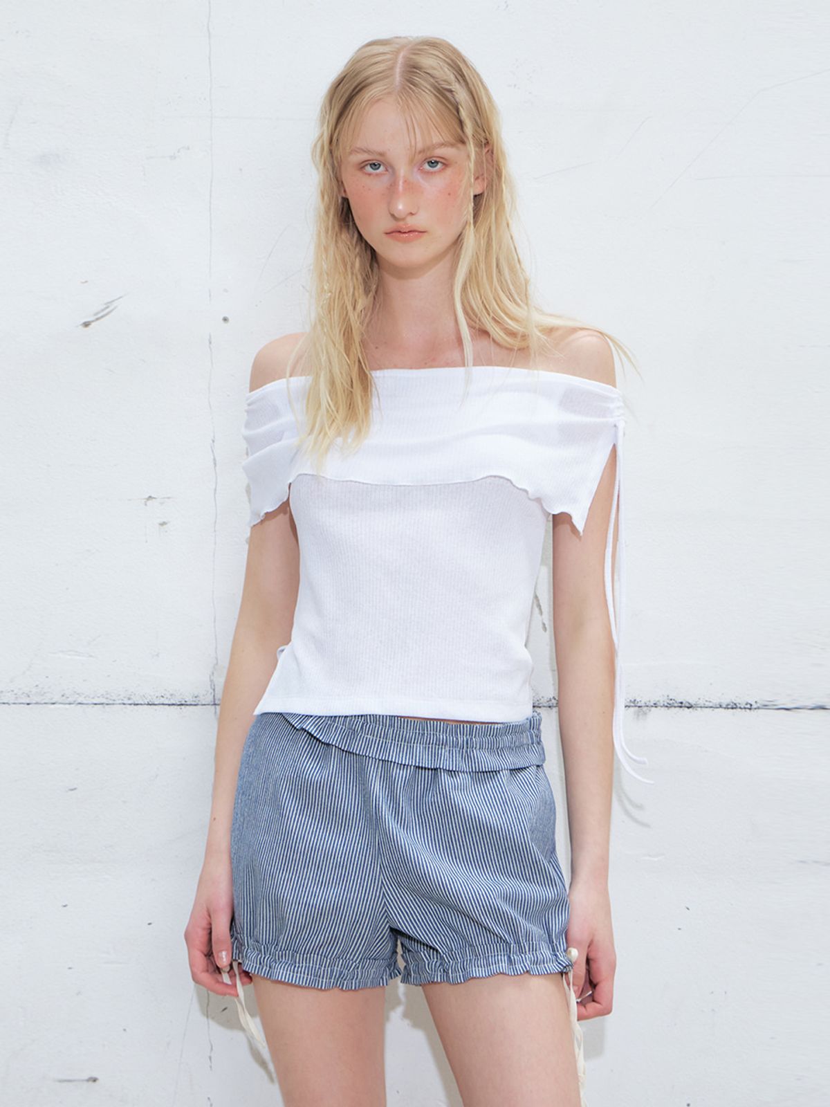 에트몽(ETMON) Stripe Strap Short Pants, Navy
