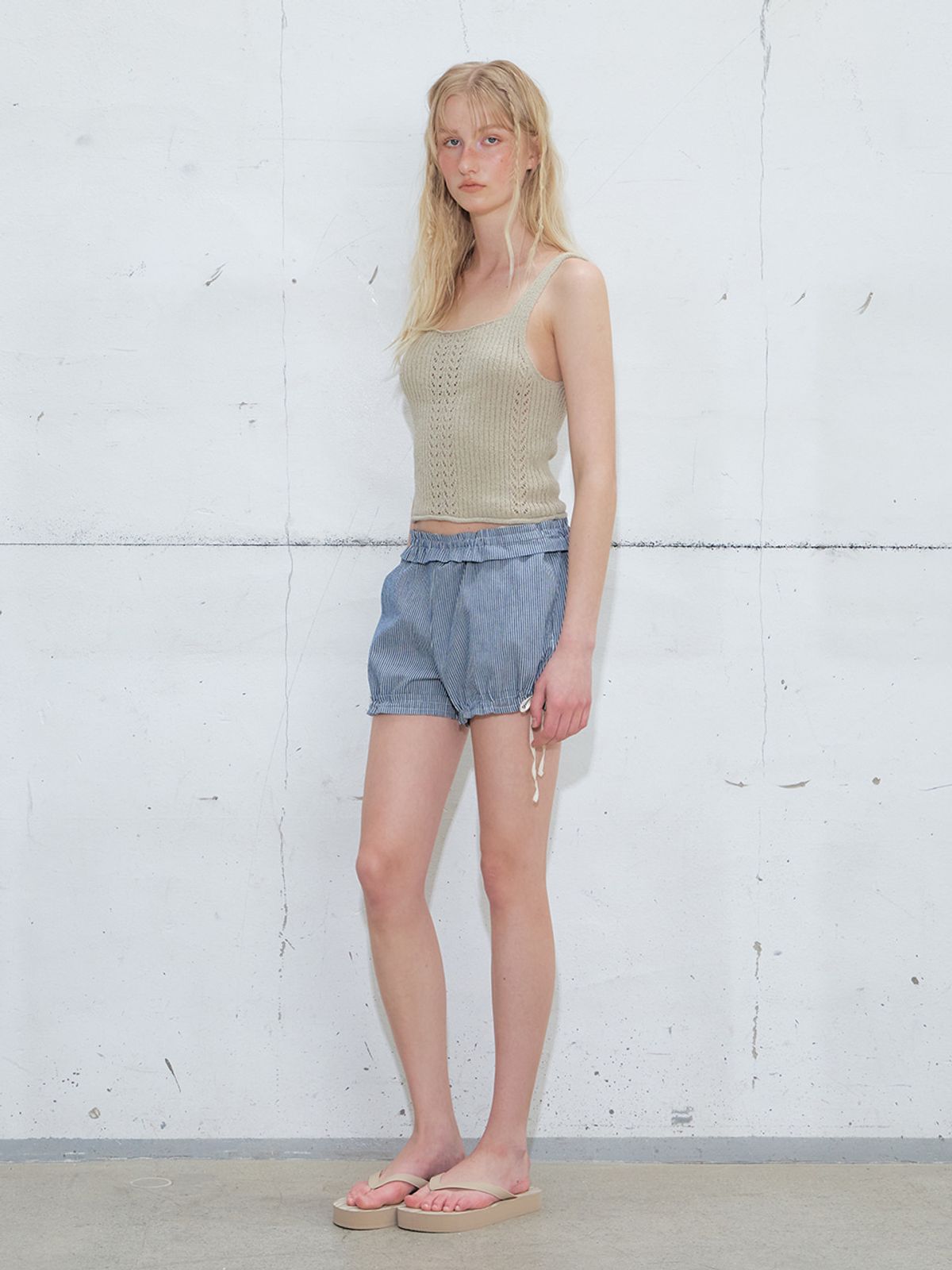 에트몽(ETMON) Stripe Strap Short Pants, Navy