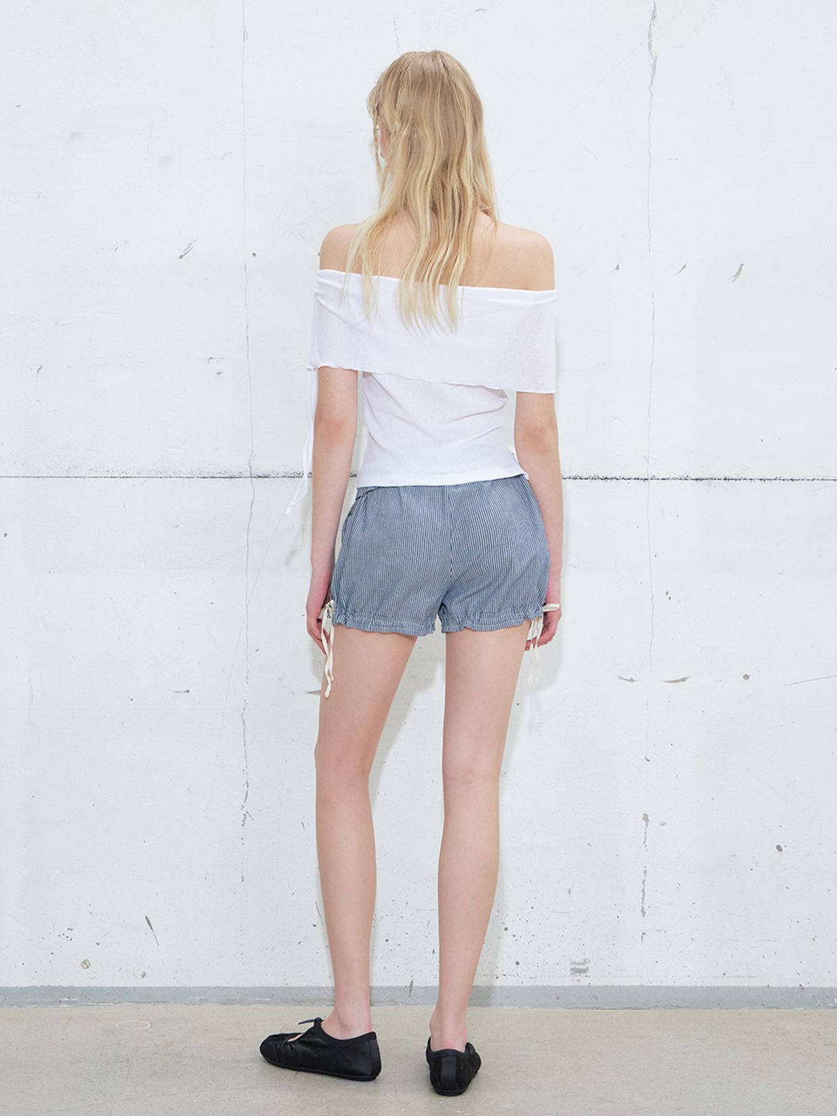 에트몽(ETMON) Stripe Strap Short Pants, Navy