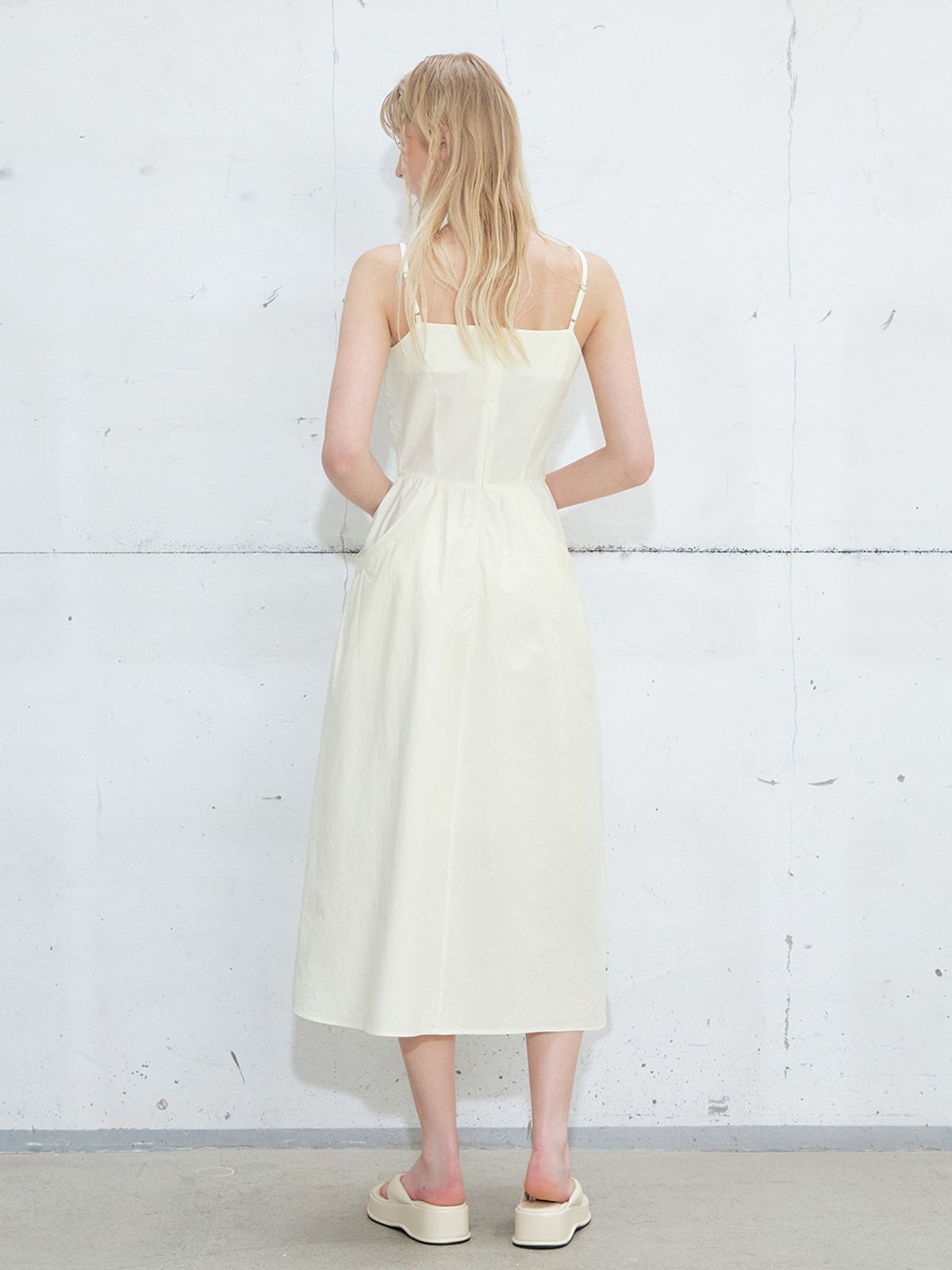 에트몽(ETMON) Slip Shirring Pocket Dress, Lemon