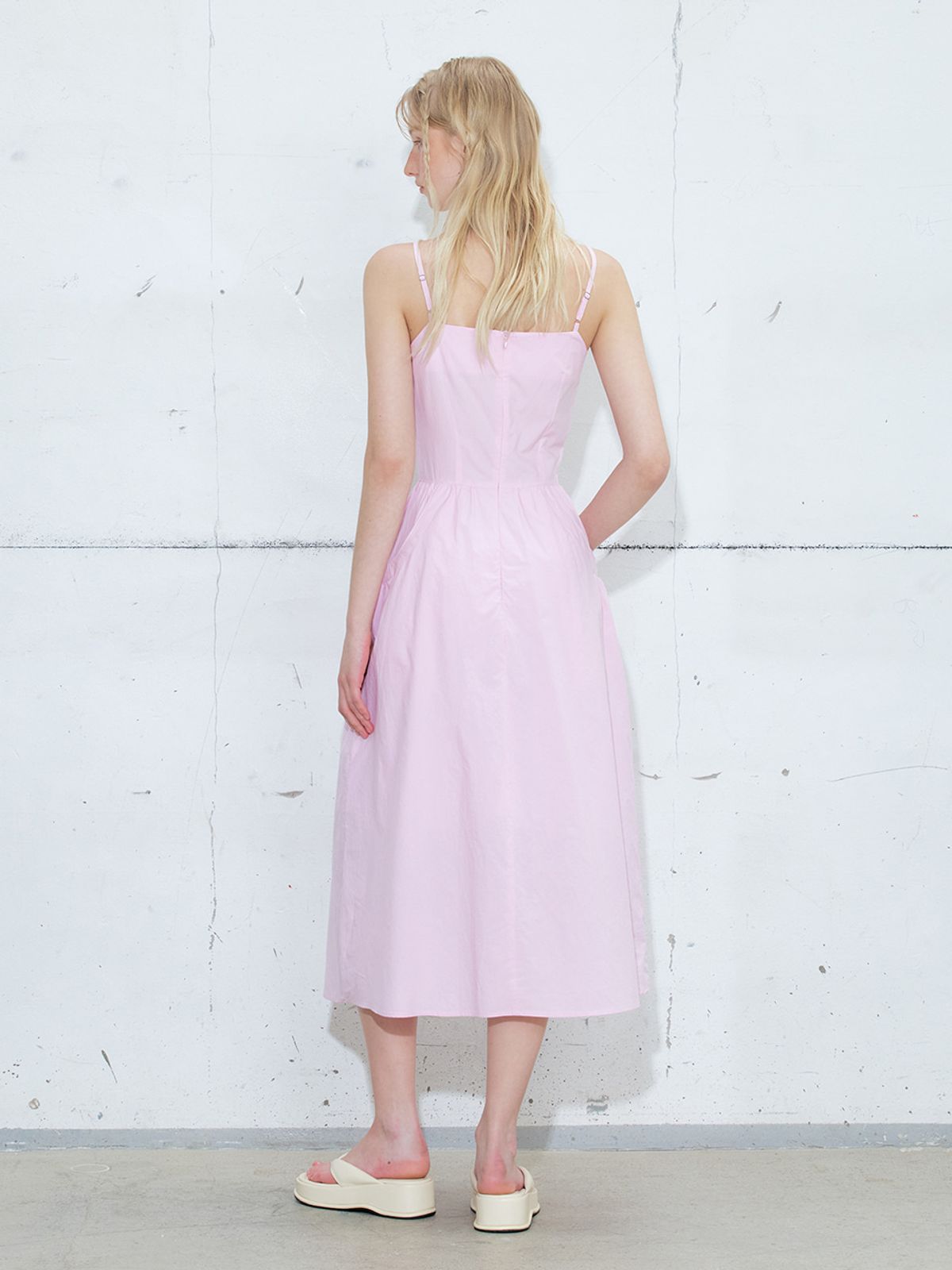 에트몽(ETMON) Slip Shirring Pocket Dress, Lavender Pink