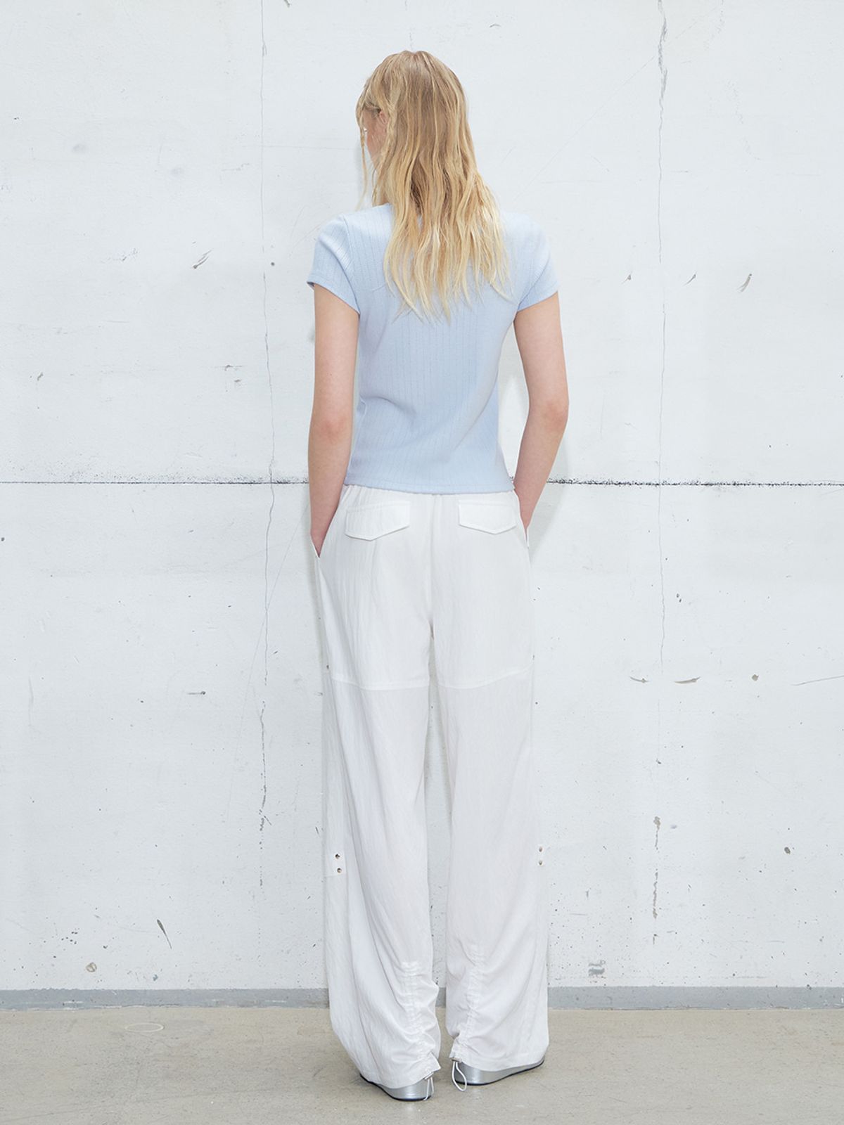 에트몽(ETMON) Eyelet Button Cardigan, Light Blue