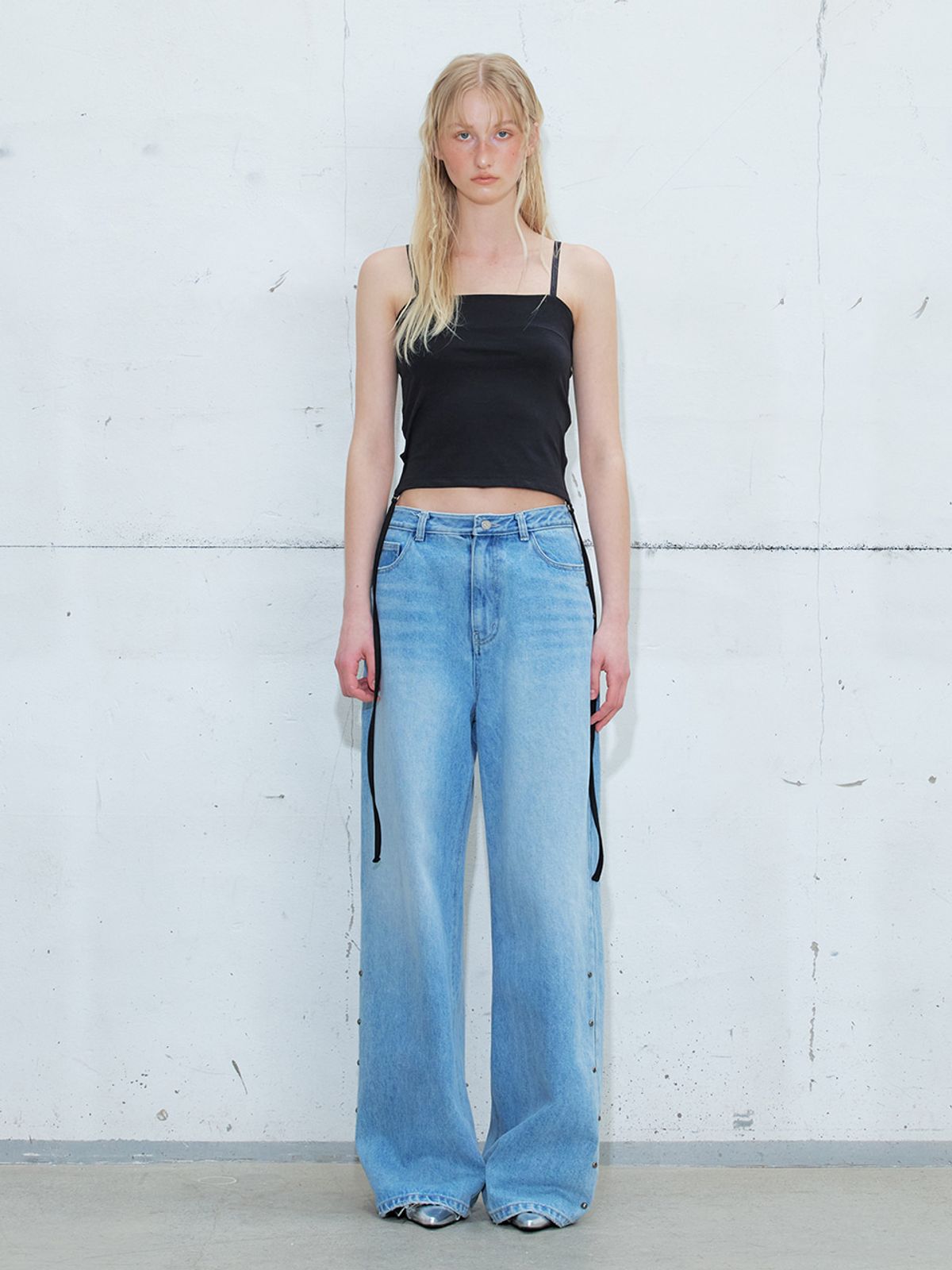 에트몽(ETMON) Drop Strap Sleeveless Top, Black