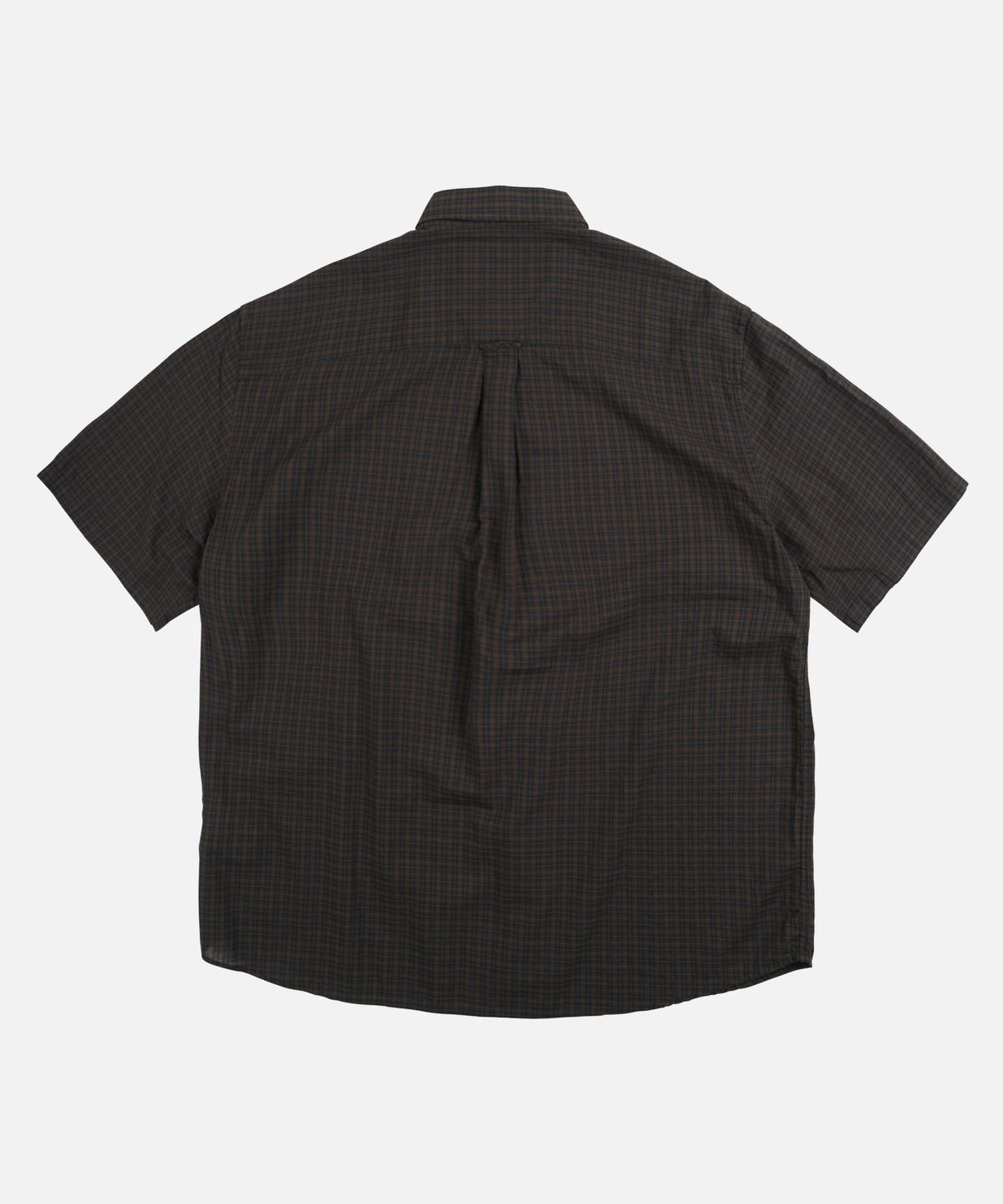 프리즘웍스(FRIZMWORKS) COTTON CHECK RELAXED HALF SHIRT _ BLACK