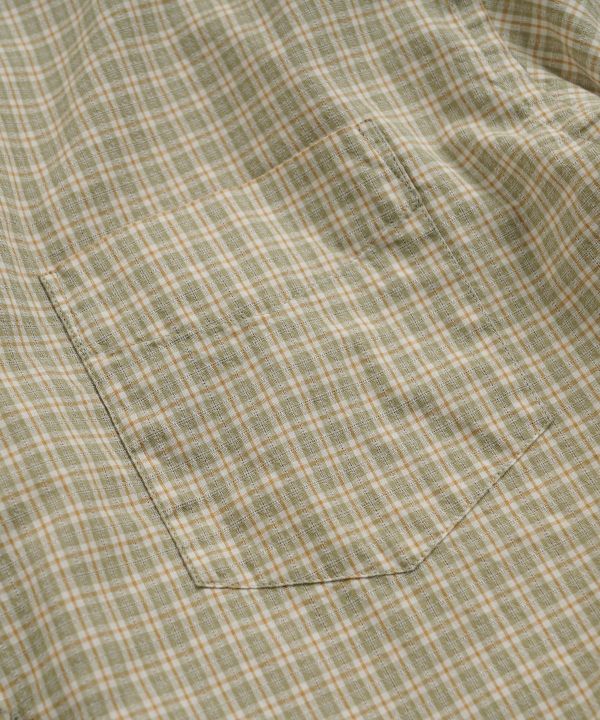 프리즘웍스(FRIZMWORKS) COTTON CHECK RELAXED HALF SHIRT _ LIGHT OLIVE