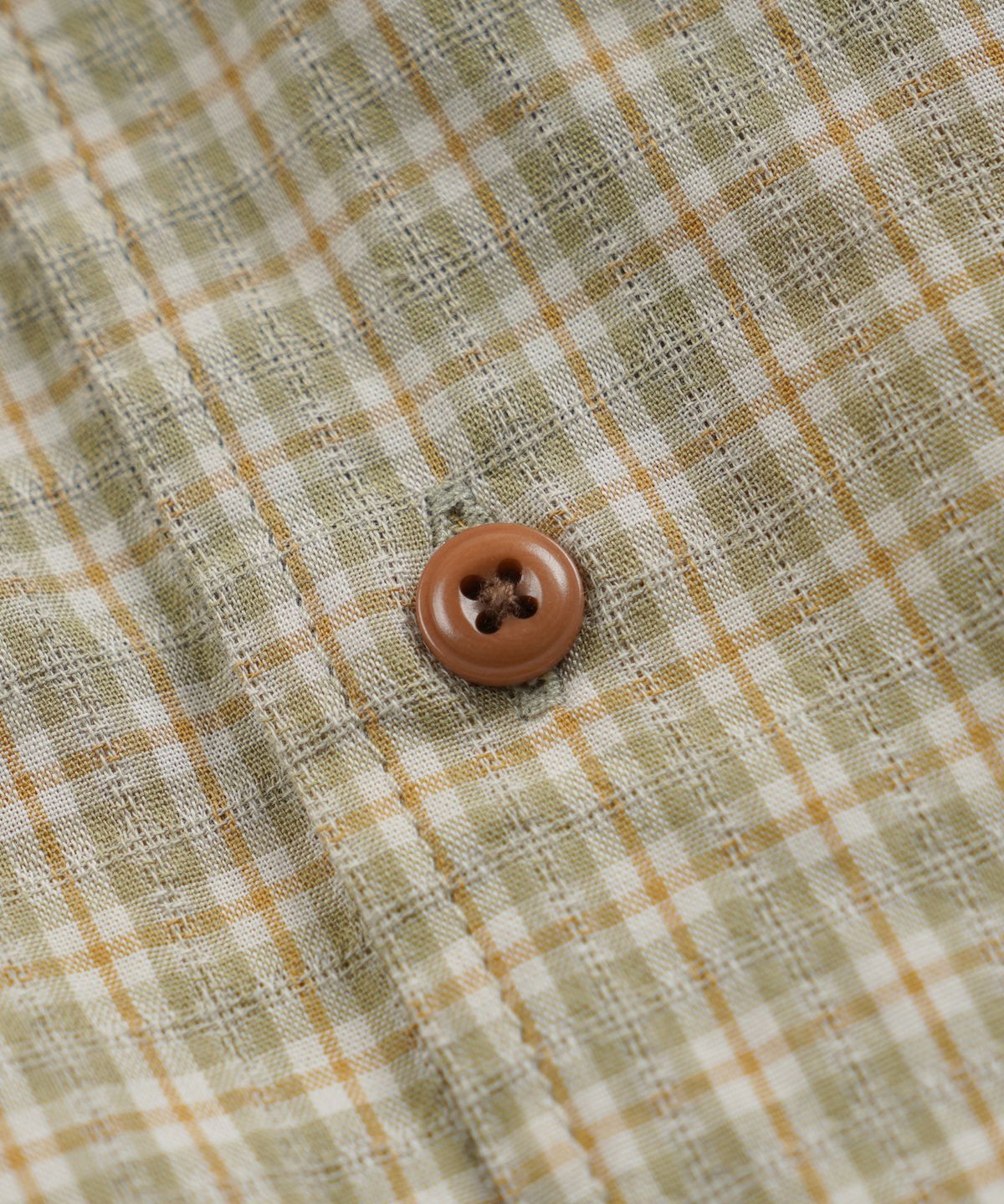 프리즘웍스(FRIZMWORKS) COTTON CHECK RELAXED HALF SHIRT _ LIGHT OLIVE