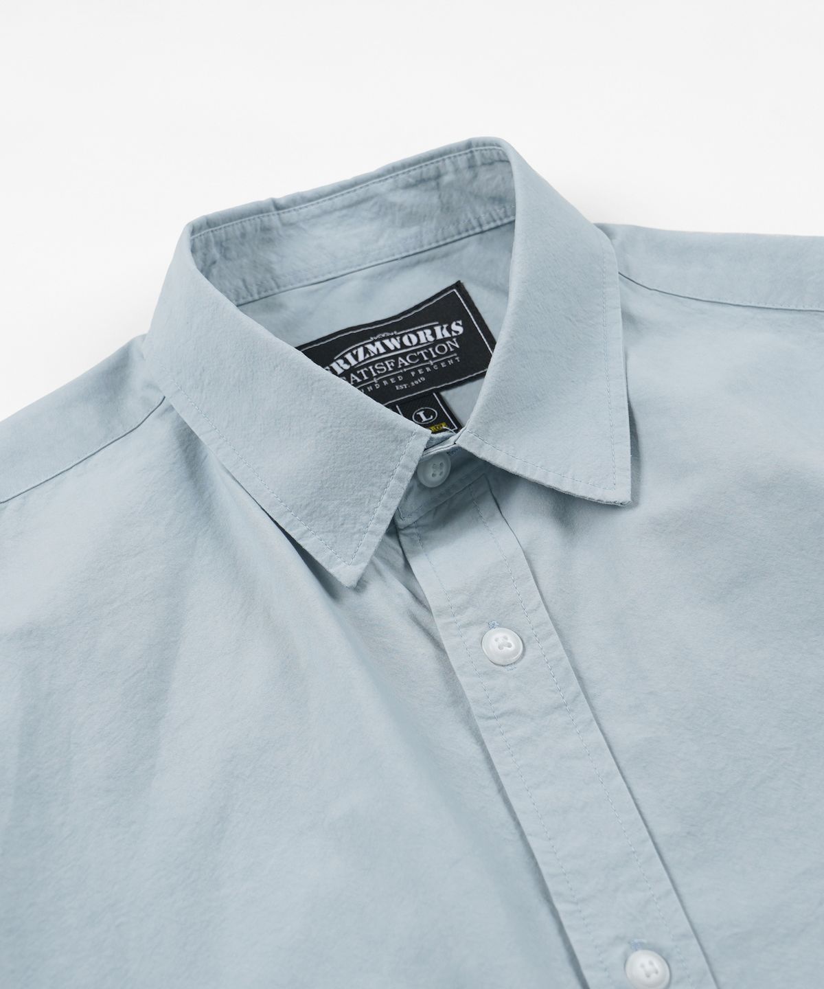 프리즘웍스(FRIZMWORKS) WASHED TRIPLE POCKET HALF SHIRT _ SKY BLUE