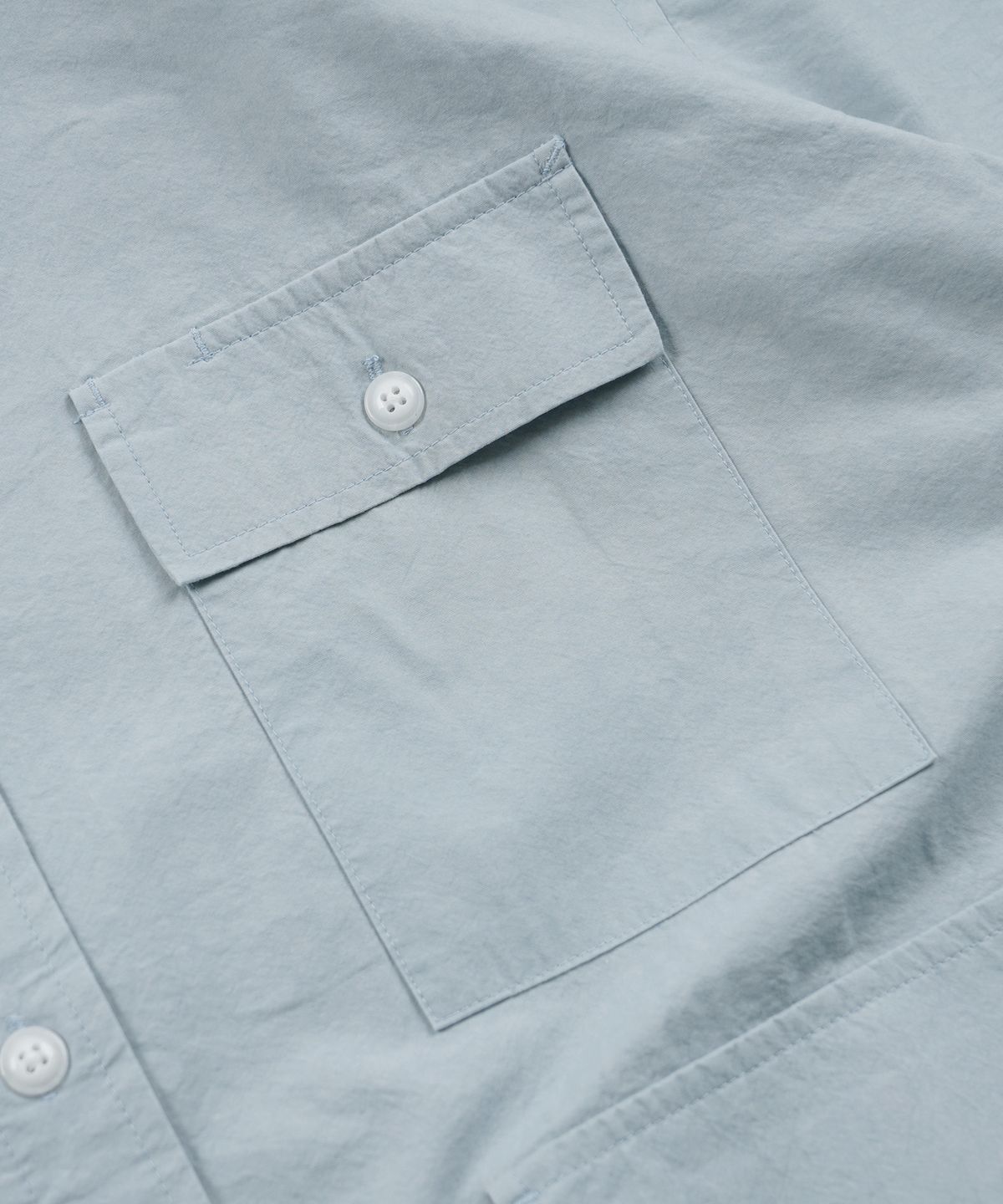 프리즘웍스(FRIZMWORKS) WASHED TRIPLE POCKET HALF SHIRT _ SKY BLUE