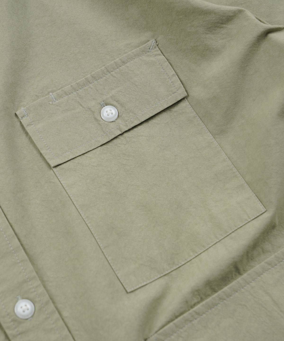 프리즘웍스(FRIZMWORKS) WASHED TRIPLE POCKET HALF SHIRT _ LIGHT GREEN