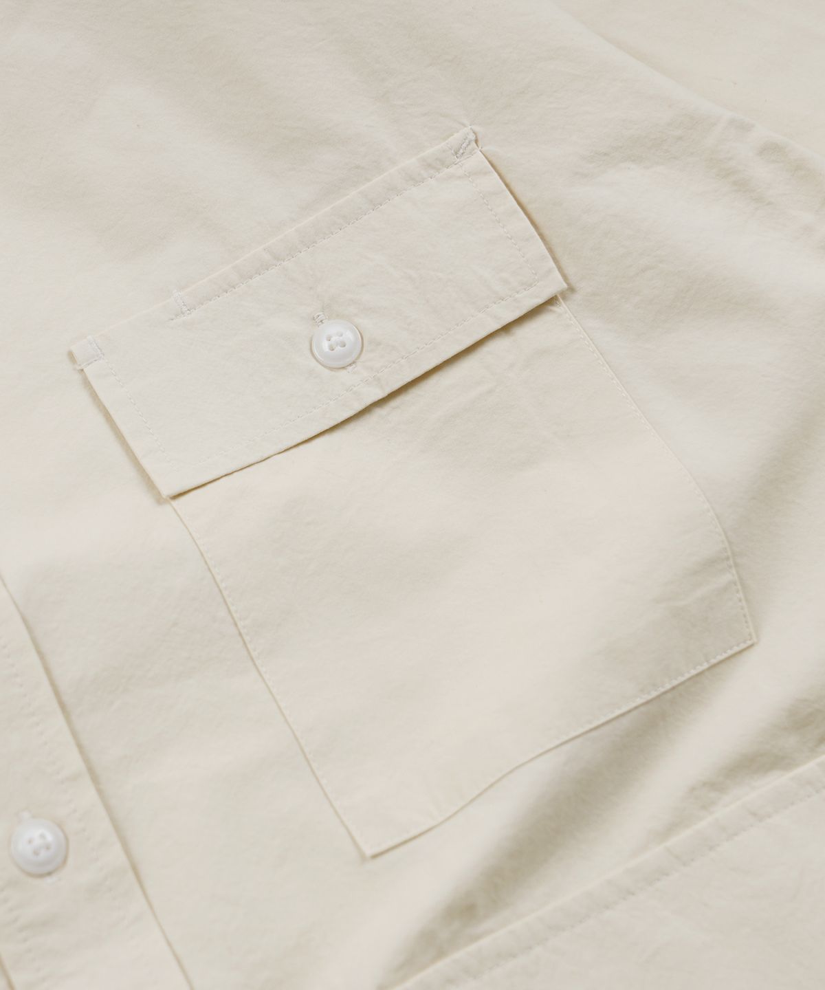 프리즘웍스(FRIZMWORKS) WASHED TRIPLE POCKET HALF SHIRT _ IVORY