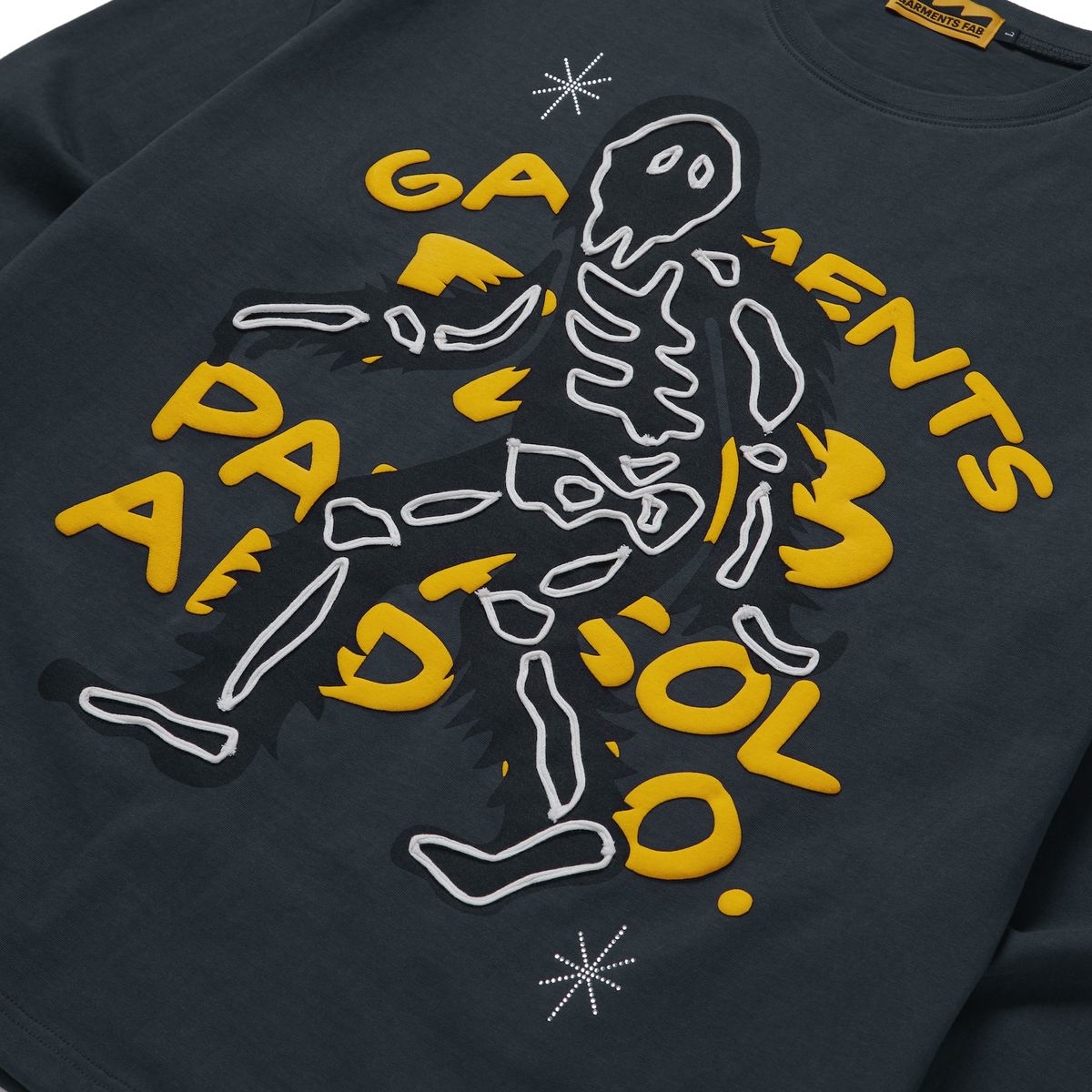 가먼츠팹(GARMENTS FAB) Hand EMB Skeleton Long sleeve (CHARCOAL)