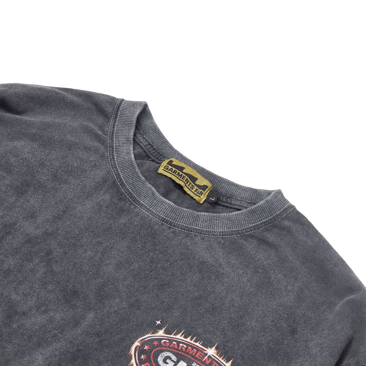 가먼츠팹(GARMENTS FAB) Washed Shine Oval Logo Tee (CHARCOAL)