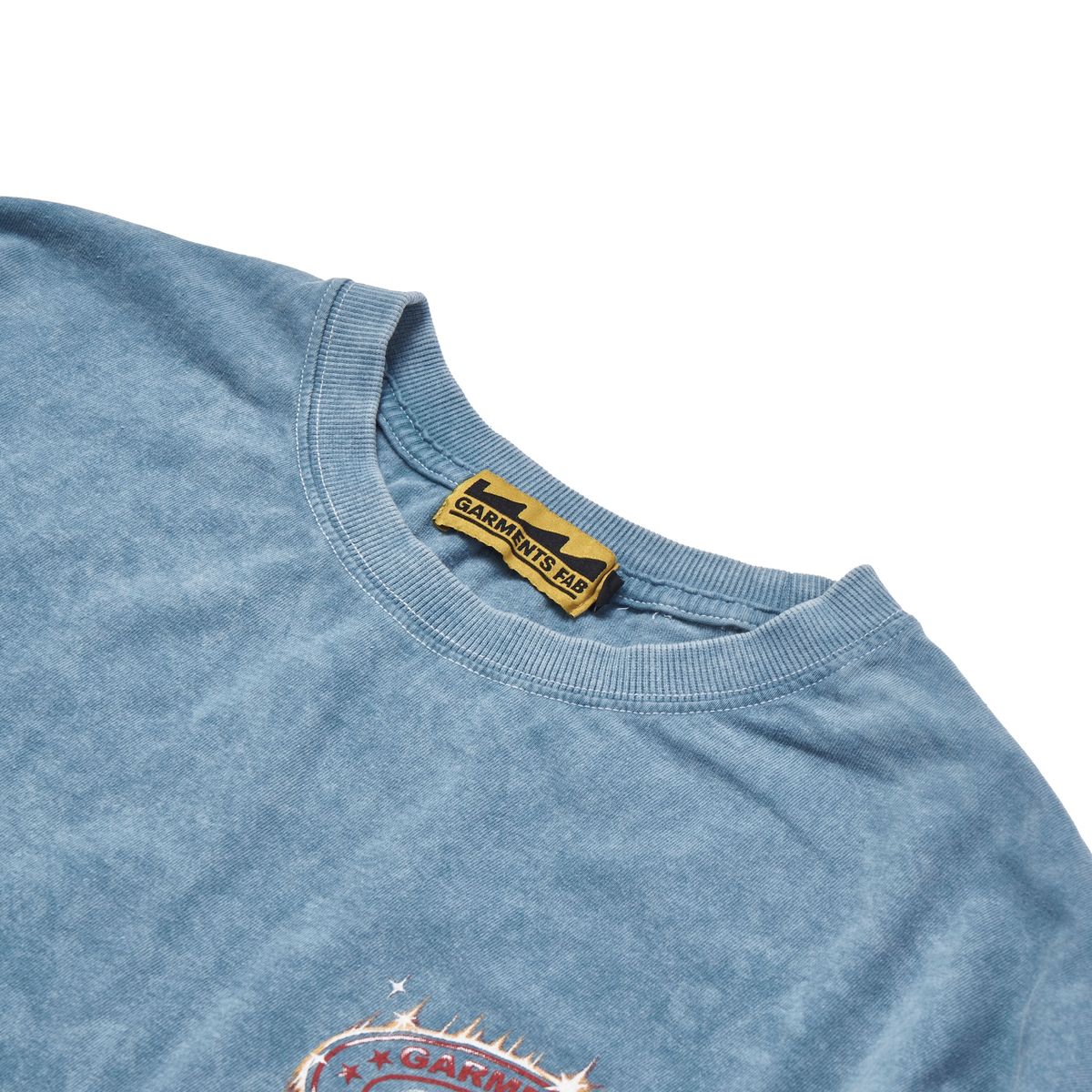 가먼츠팹(GARMENTS FAB) Washed Shine Oval Logo Tee (ASH BLUE)