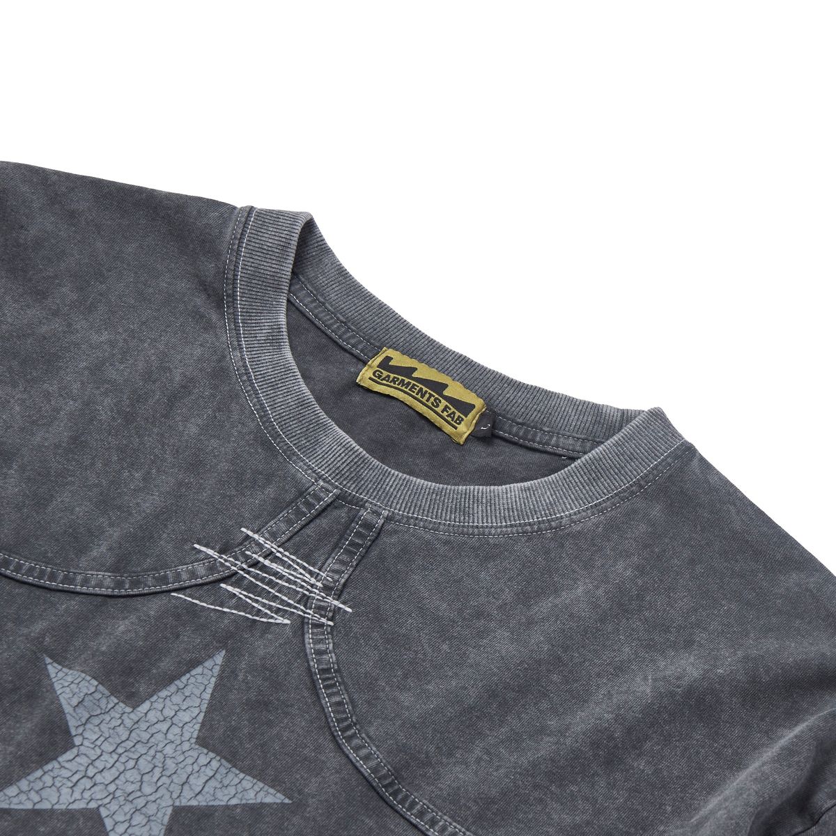 가먼츠팹(GARMENTS FAB) Washed Star Binding Tee (CHARCOAL)