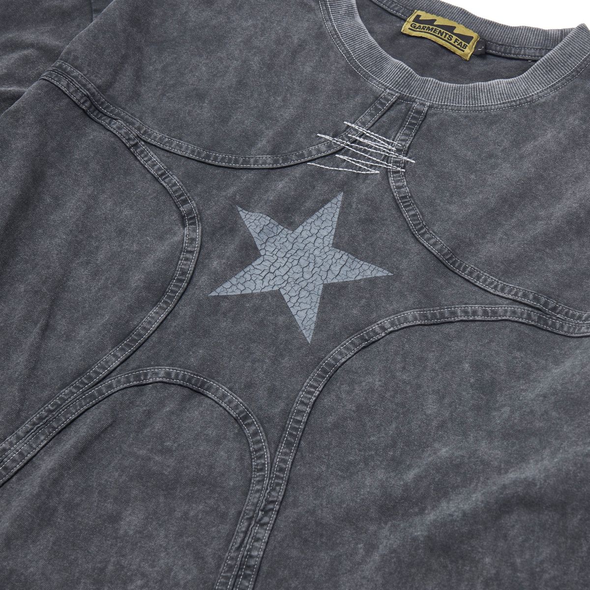 가먼츠팹(GARMENTS FAB) Washed Star Binding Tee (CHARCOAL)