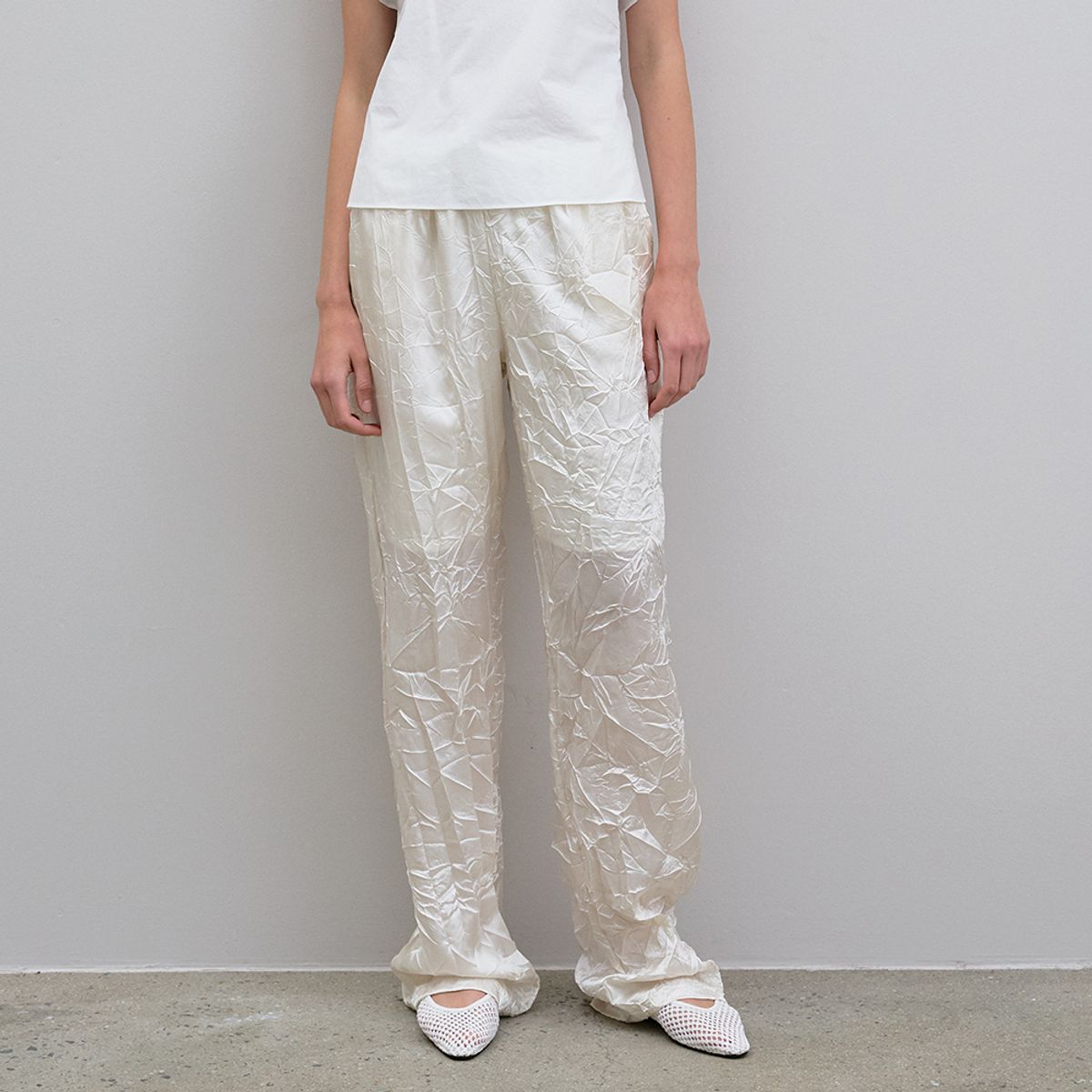 노우드(NOEUD) Crinkle String Pants (Ivory)