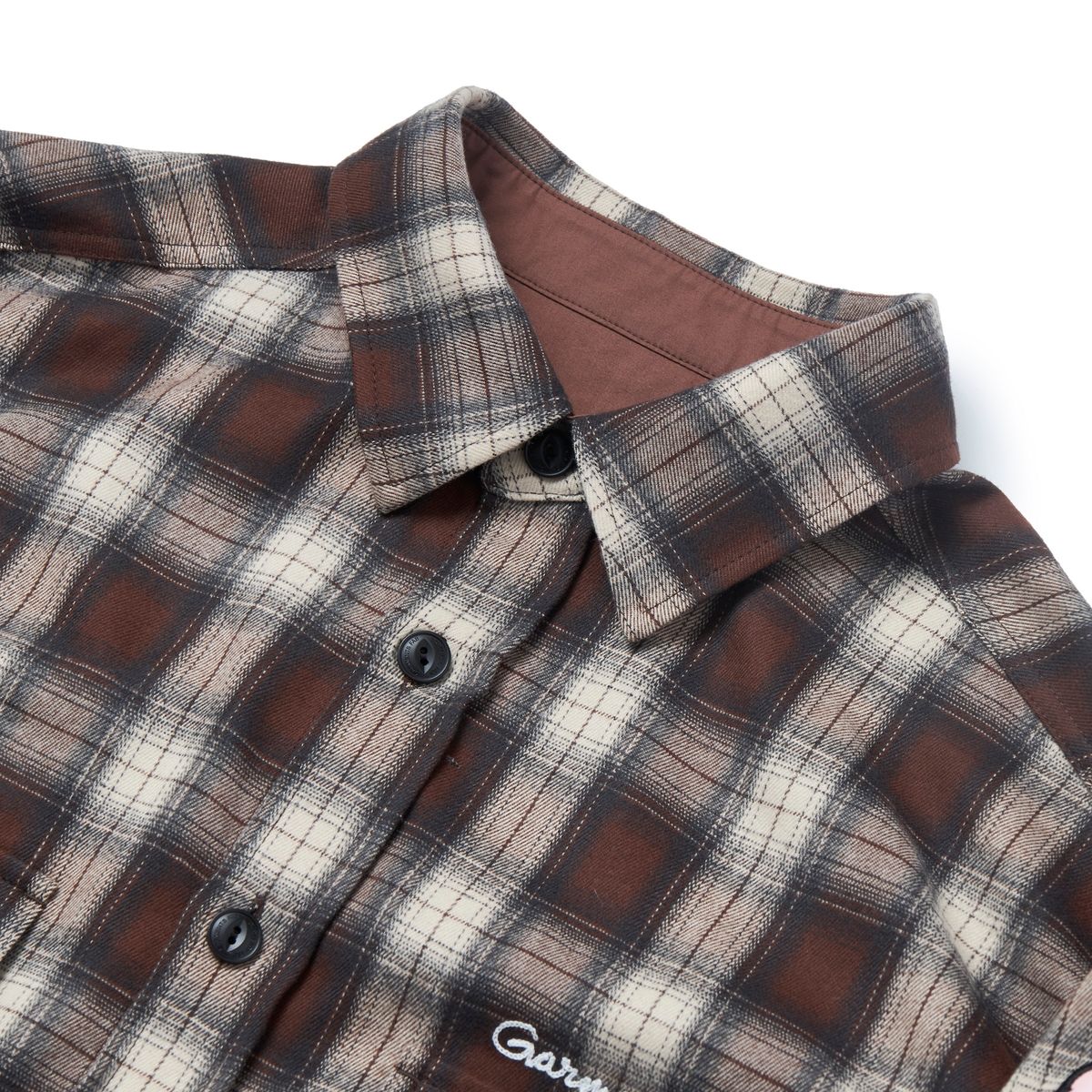 가먼츠팹(GARMENTS FAB) Lucky Clover Check Shirts (BROWN)