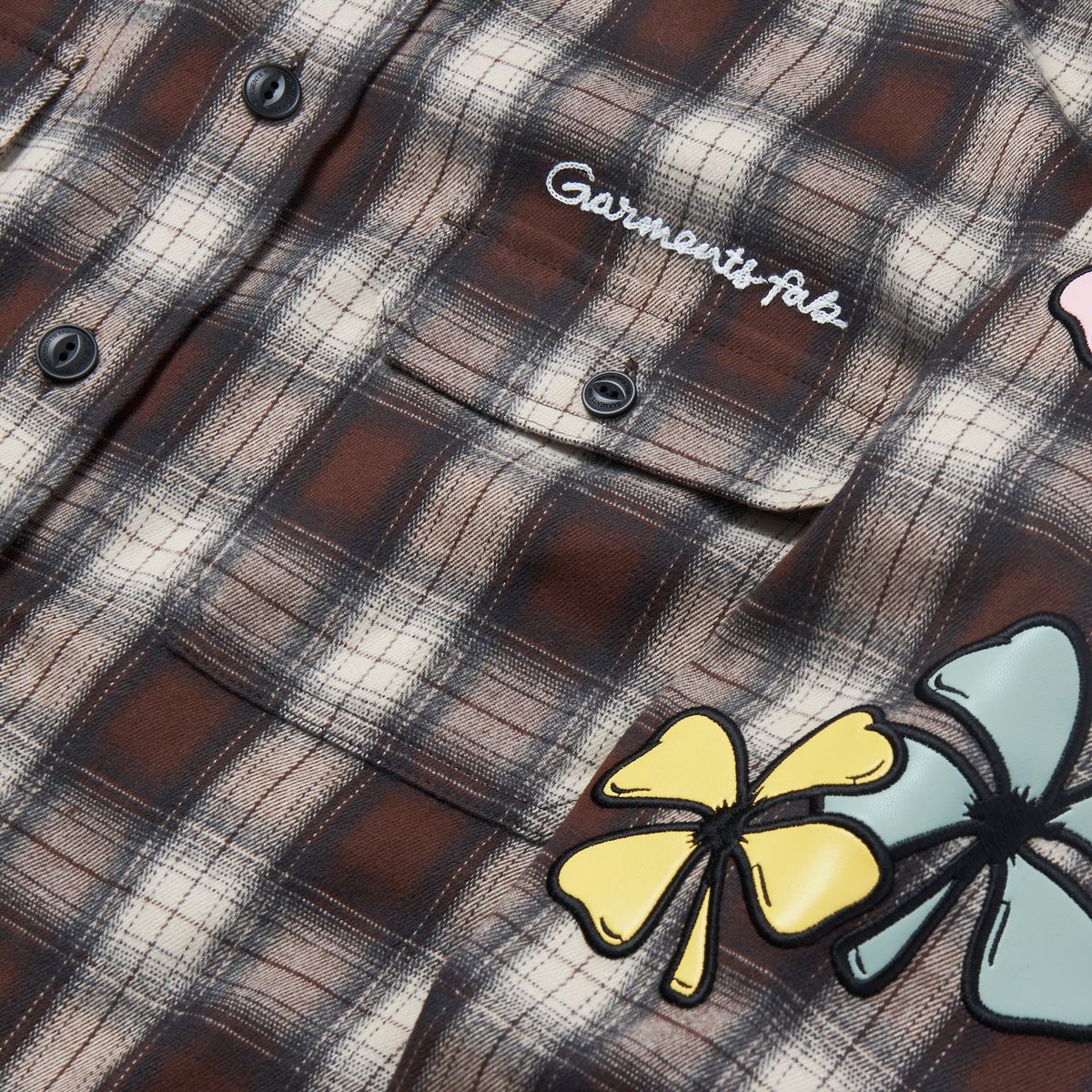 가먼츠팹(GARMENTS FAB) Lucky Clover Check Shirts (BROWN)