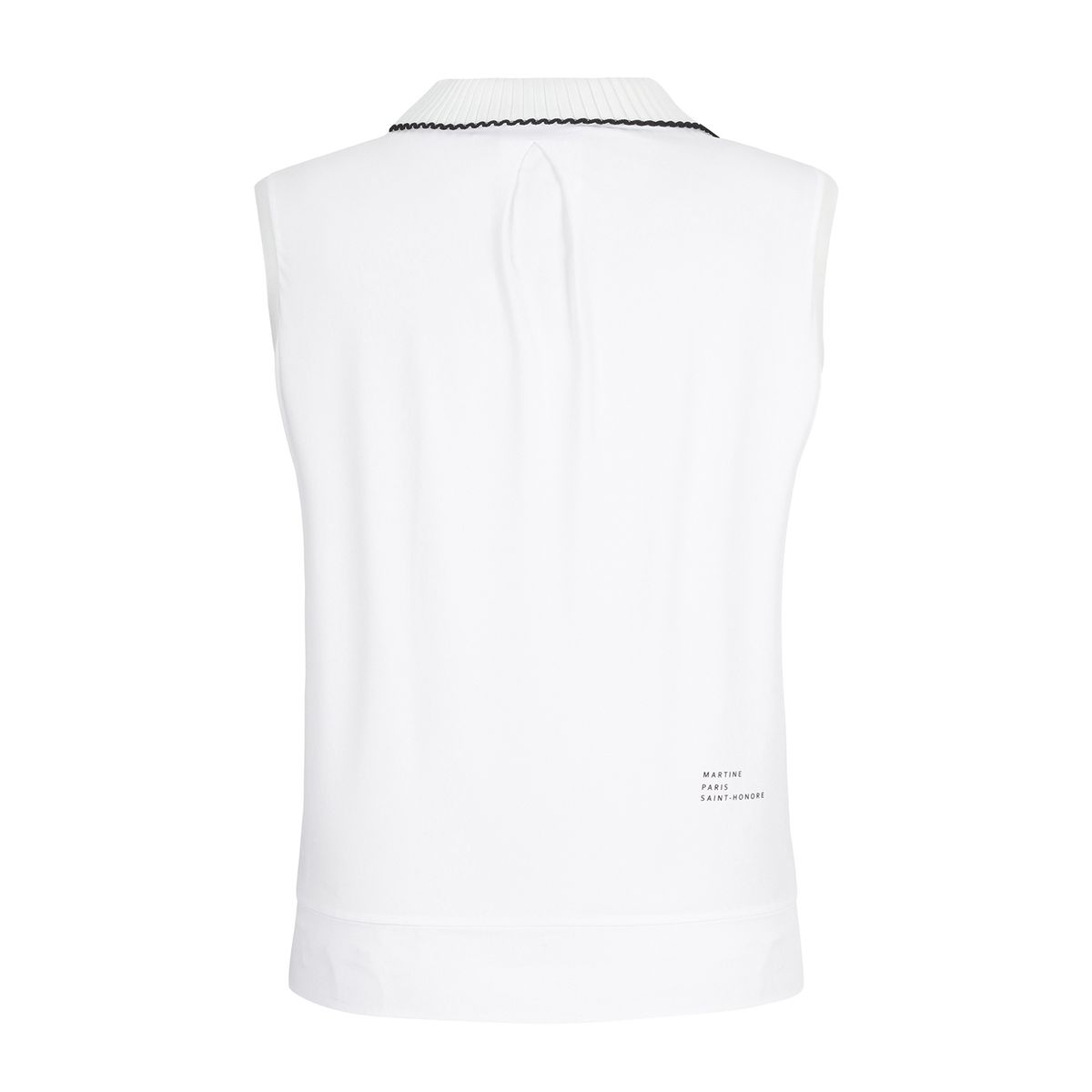 마틴골프(MARTINE GOLF) Knit Open Collar Embossed Sleeveless_OFF-WHITE