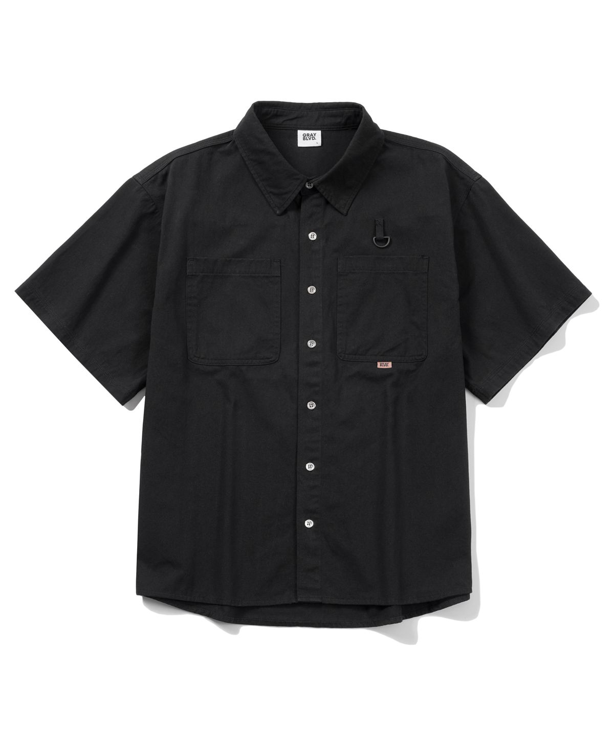 그레이블러밧(GRAYBLVD) 페이드 반팔 워크셔츠 GKBSH41 (BLACK)
