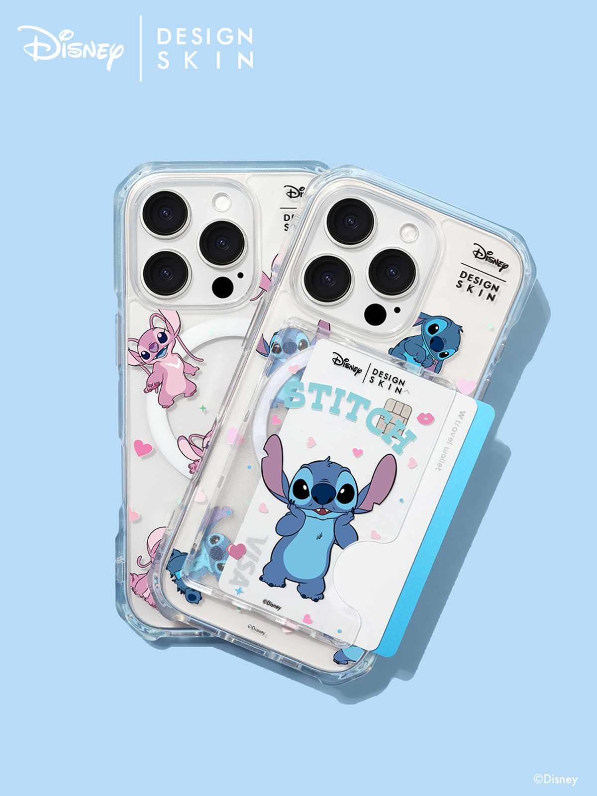 디자인스킨(DESIGNSKIN) 디즈니 맥세이프 카드 포켓_스티치