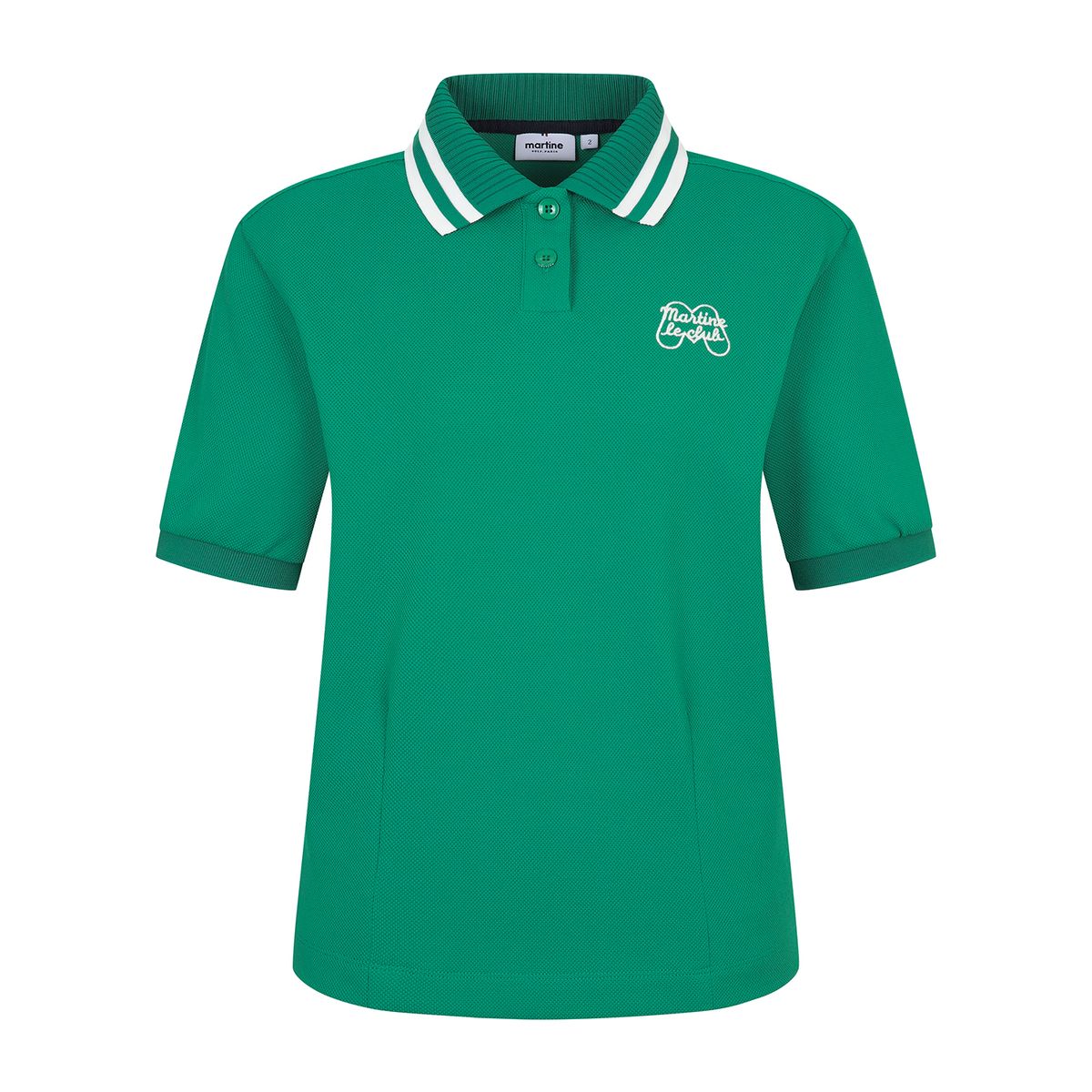 마틴골프(MARTINE GOLF) Knit Collar Crop Short Sleeve T-shirt_GREEN