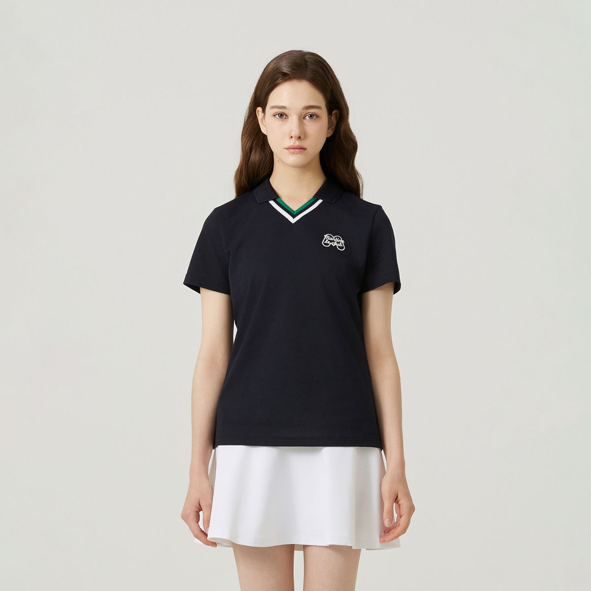 마틴골프(MARTINE GOLF) V Neck Half Sleeve T-shirts_NAVY