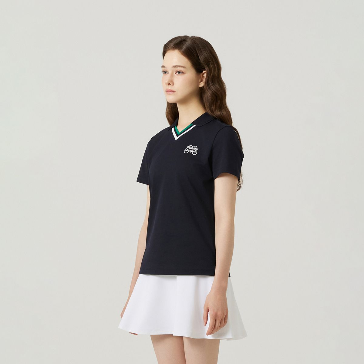 마틴골프(MARTINE GOLF) V Neck Half Sleeve T-shirts_NAVY