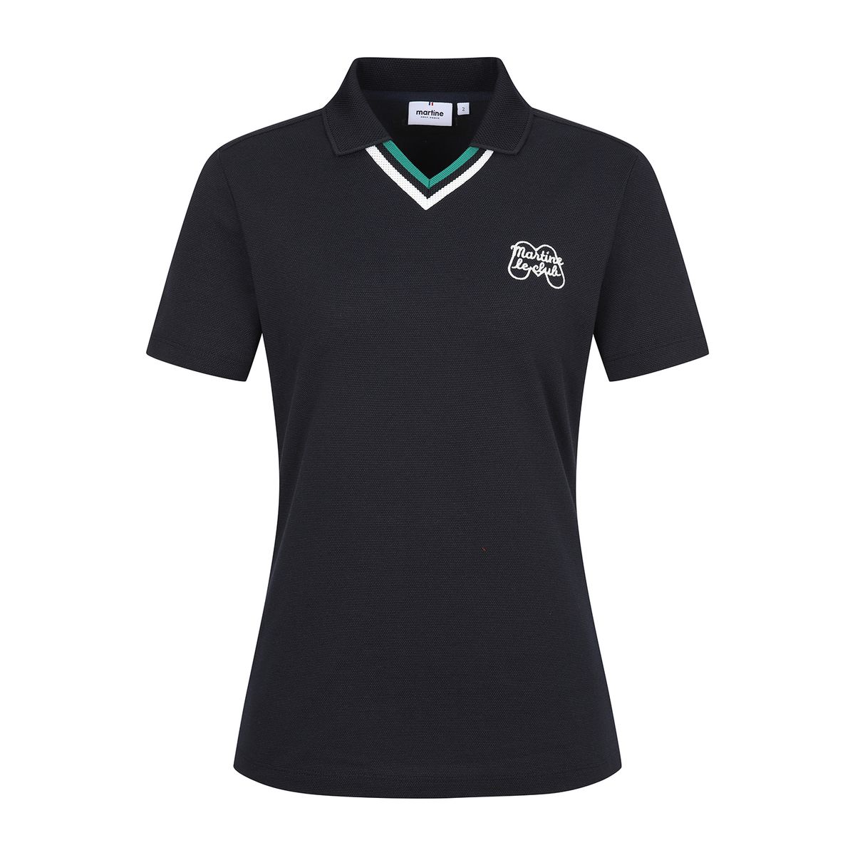 마틴골프(MARTINE GOLF) V Neck Half Sleeve T-shirts_NAVY