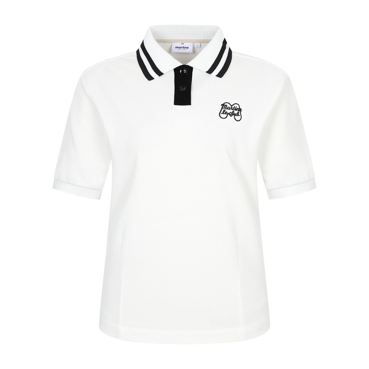 마틴골프(MARTINE GOLF) Knit Collar Crop Short Sleeve T-shirt_OFF-WHITE