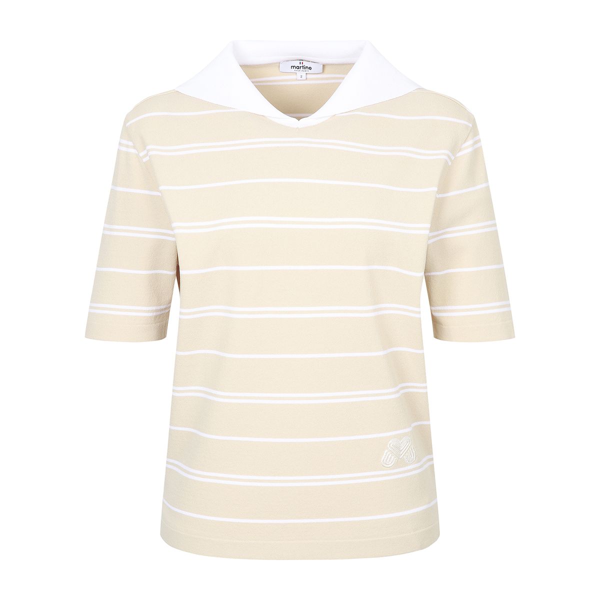 마틴골프(MARTINE GOLF) Sailor Scarf Detachable Short Sleeve Knit_BEIGE