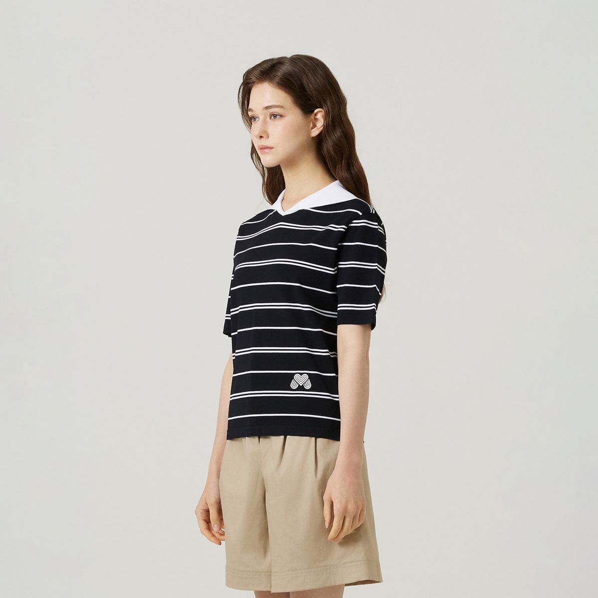 마틴골프(MARTINE GOLF) Sailor Scarf Detachable Short Sleeve Knit_NAVY