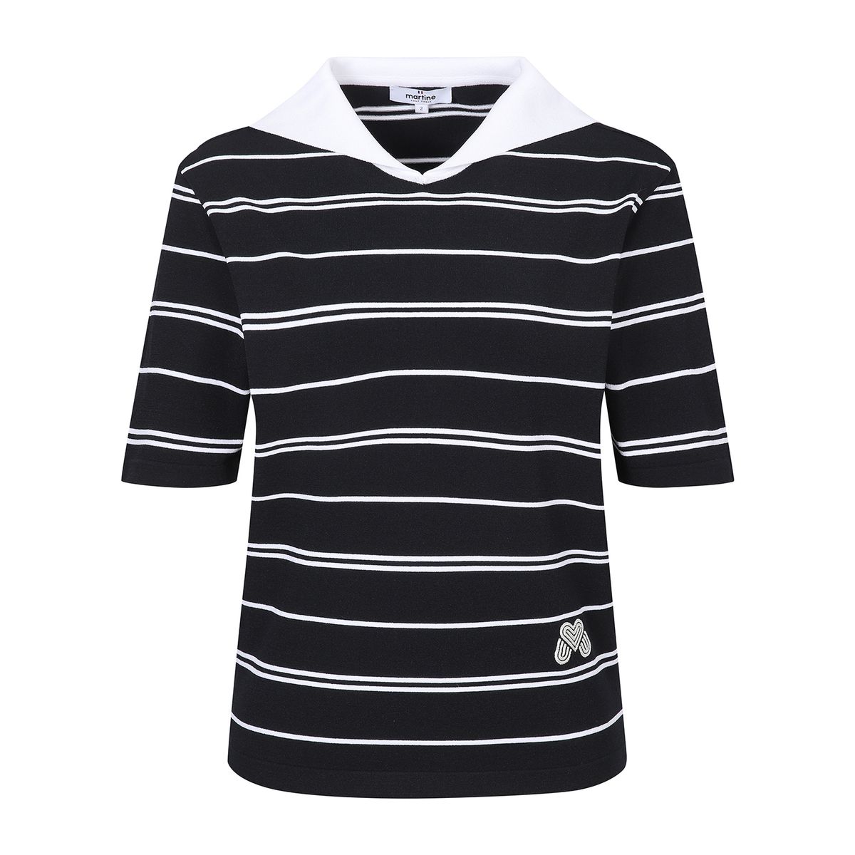 마틴골프(MARTINE GOLF) Sailor Scarf Detachable Short Sleeve Knit_NAVY