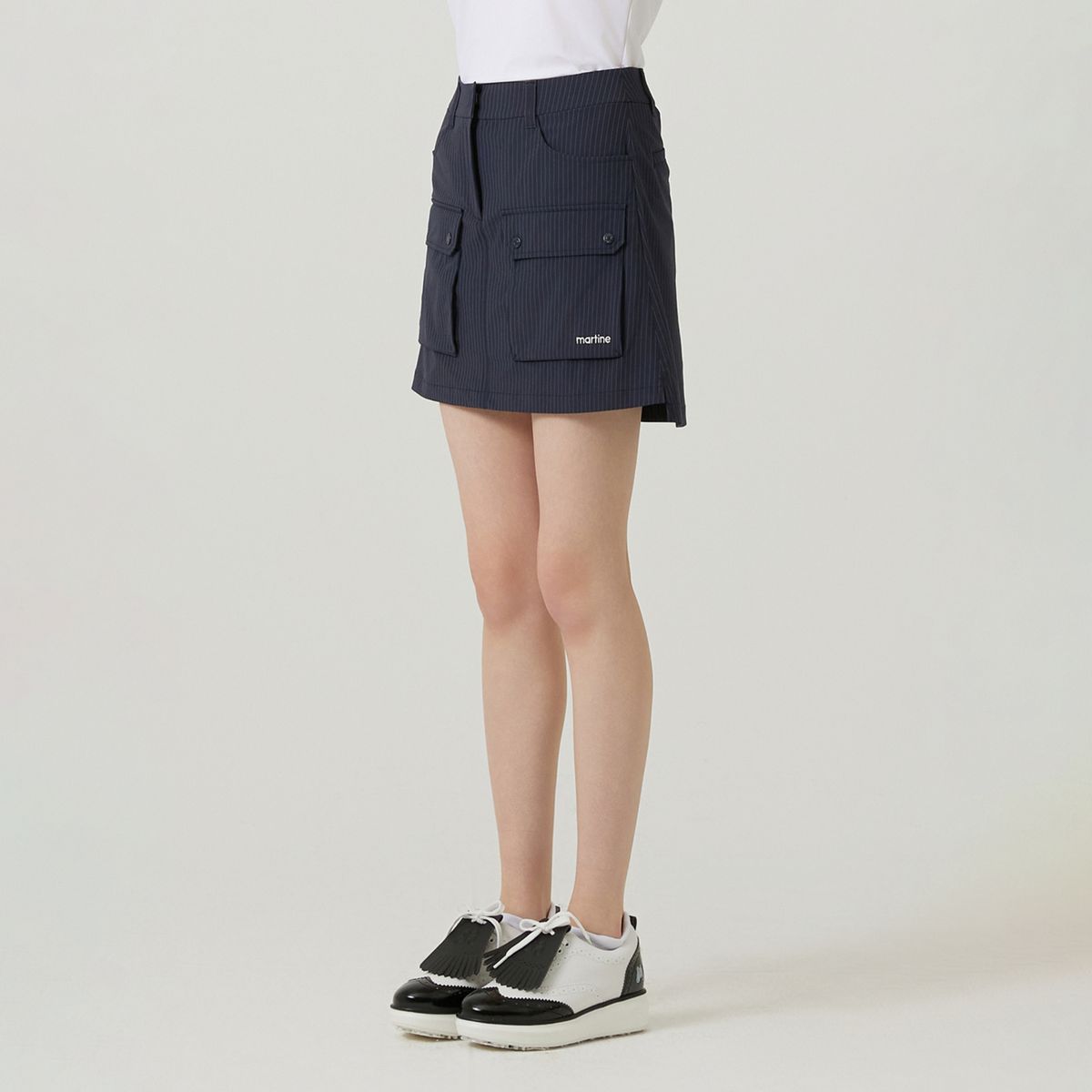 마틴골프(MARTINE GOLF) Out Pocket Stripe Pattern Culotte_NAVY