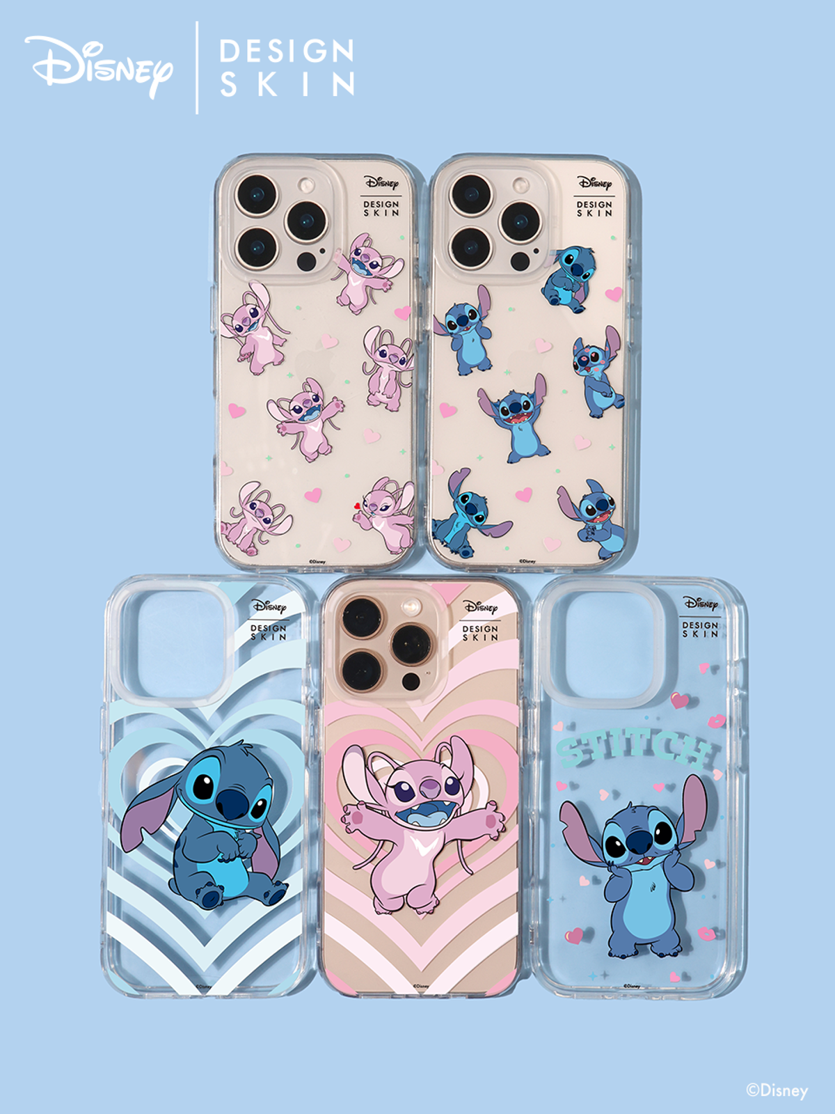 디자인스킨(DESIGNSKIN) 디즈니 클리어 그래픽 케이스_스티치