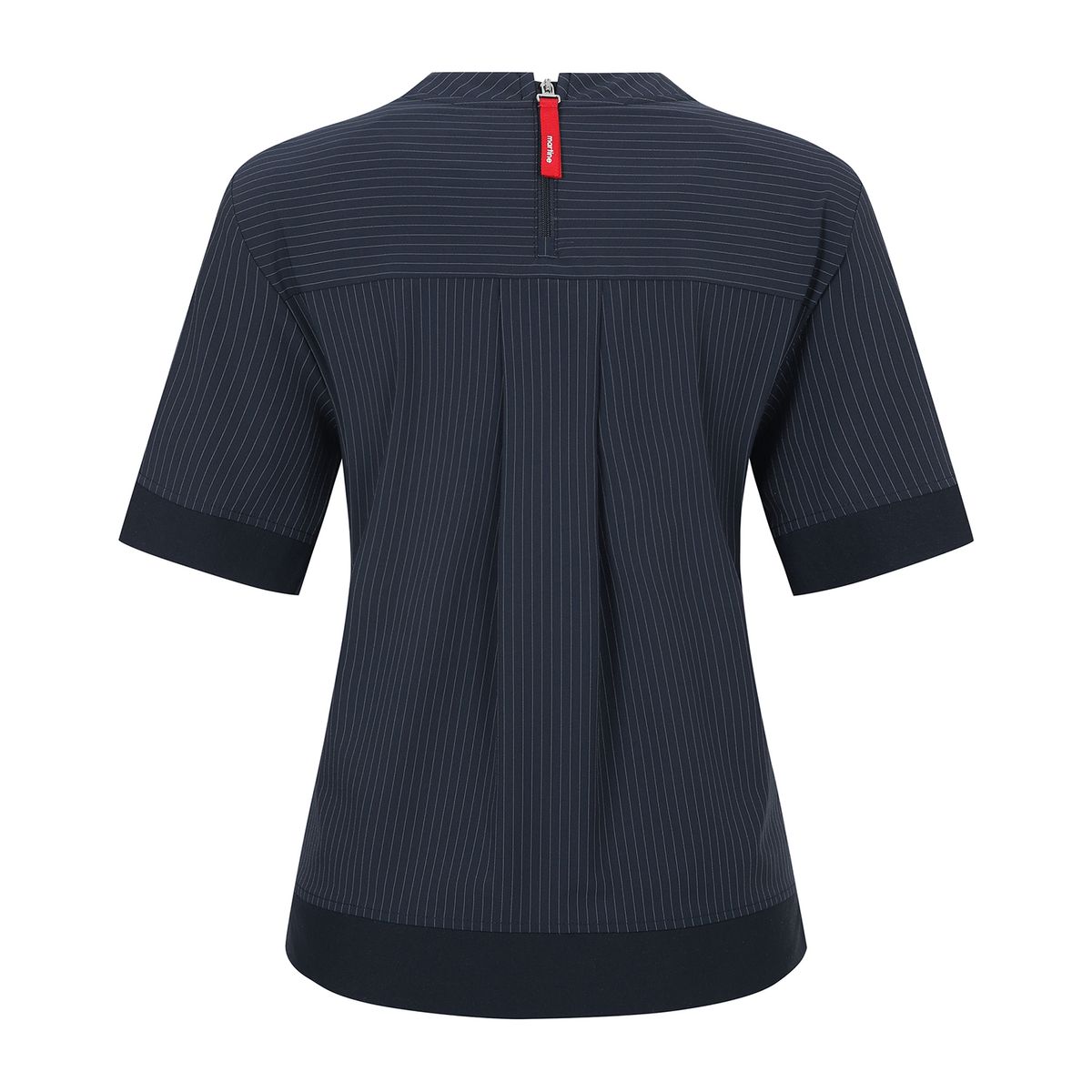 마틴골프(MARTINE GOLF) Stripe Woven Mix T-shirts_NAVY