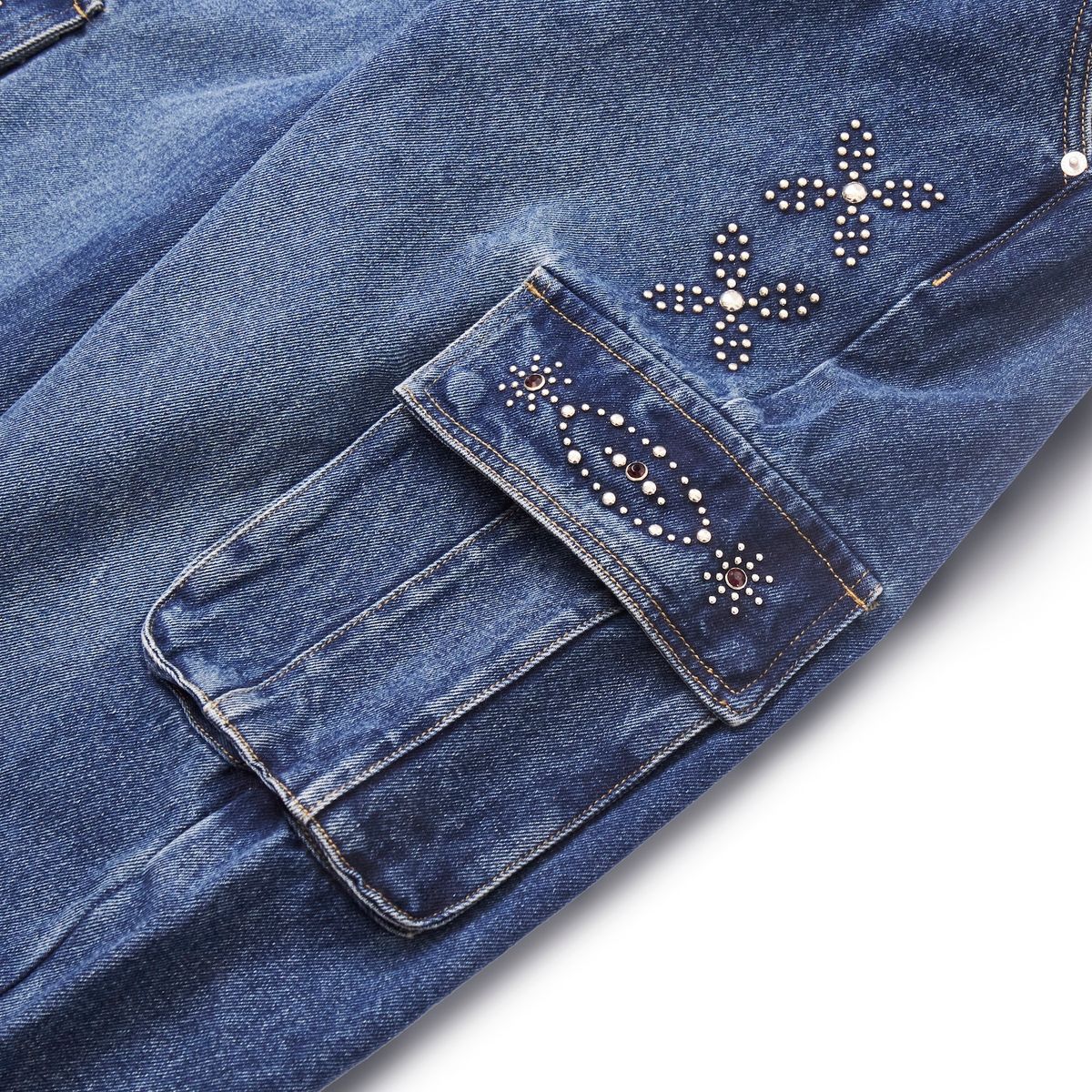가먼츠팹(GARMENTS FAB) Gemstone Denim Cargo Pants (BLUE)