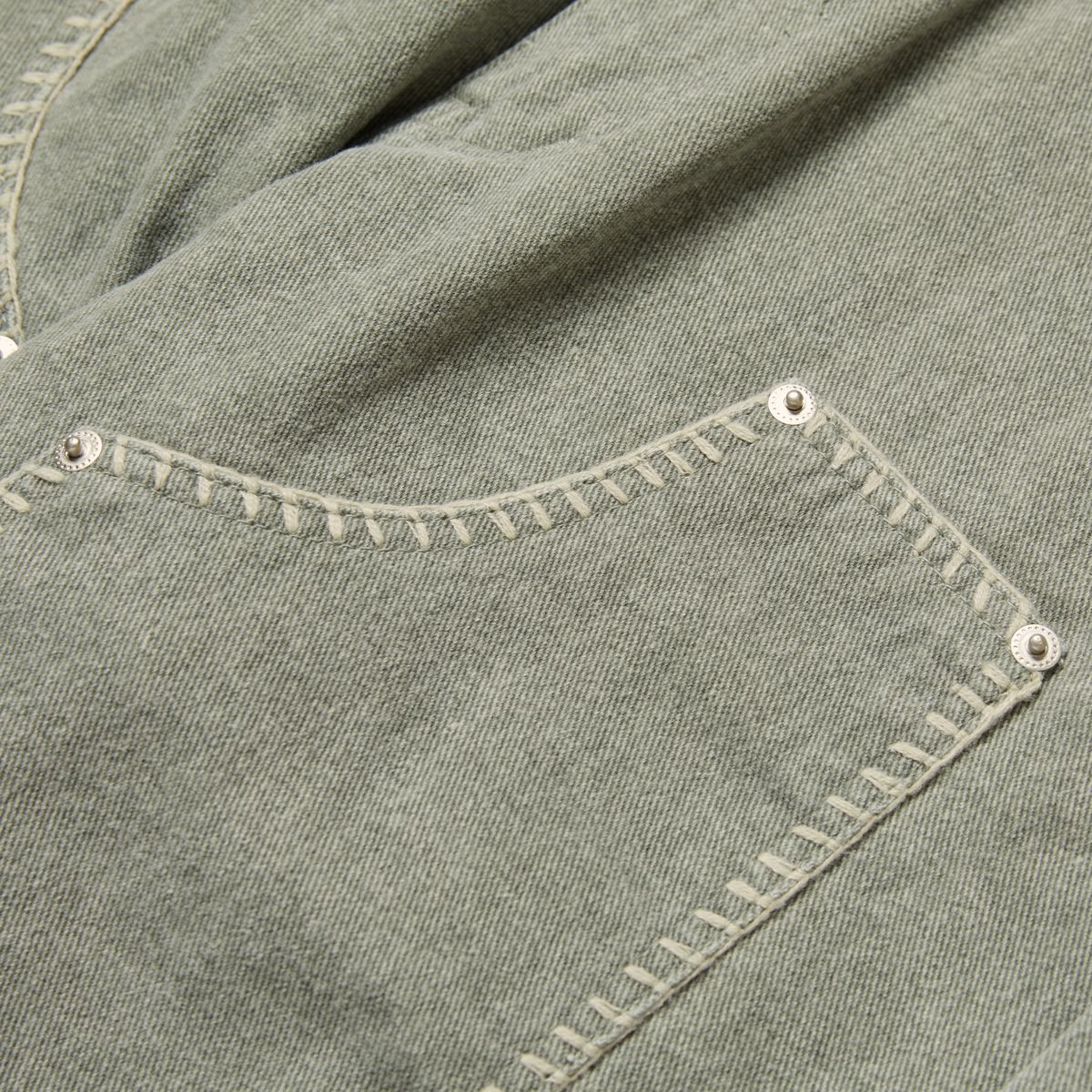 가먼츠팹(GARMENTS FAB) Blanket Stitch Pigment Carpenter Pants (KHAKI)