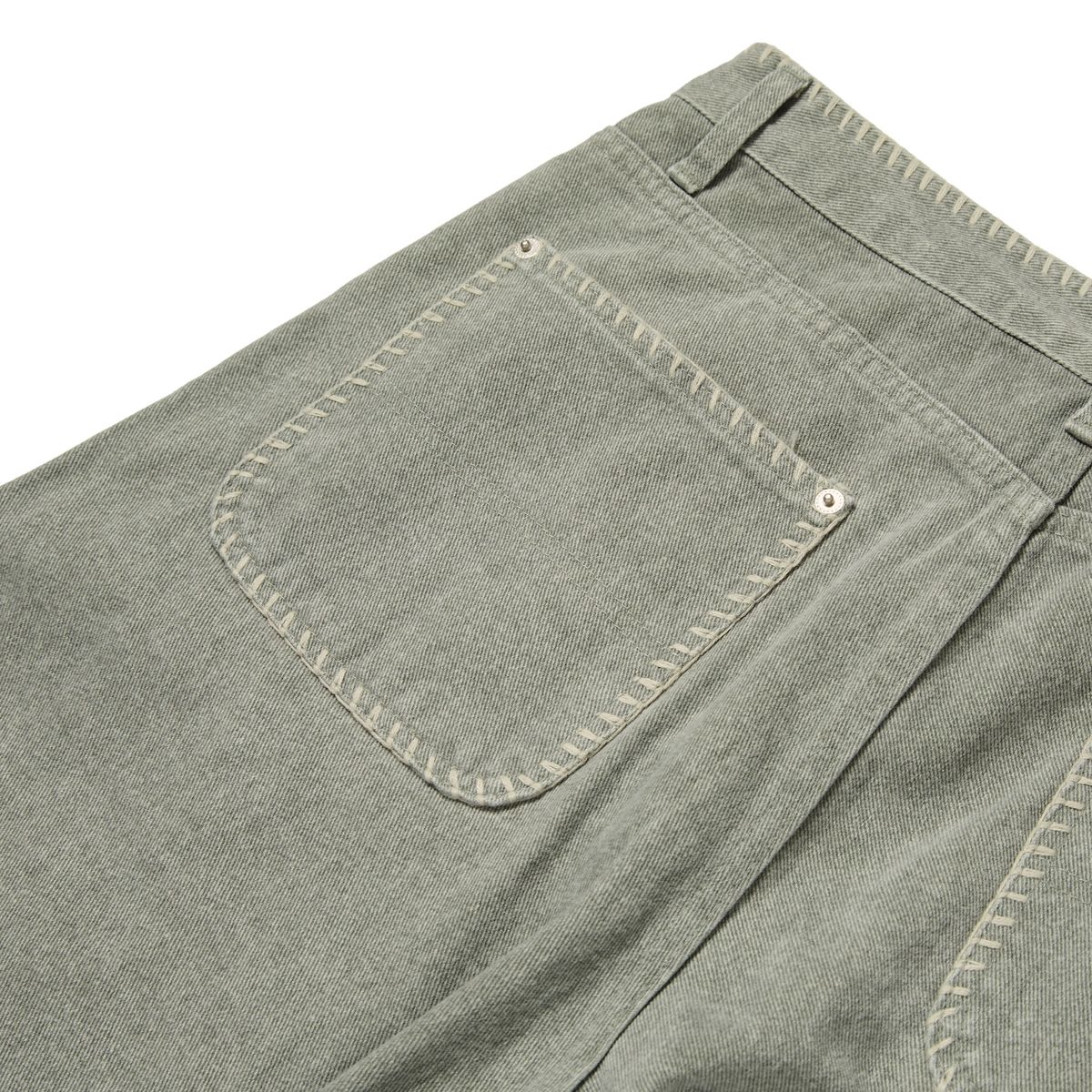 가먼츠팹(GARMENTS FAB) Blanket Stitch Pigment Carpenter Pants (KHAKI)